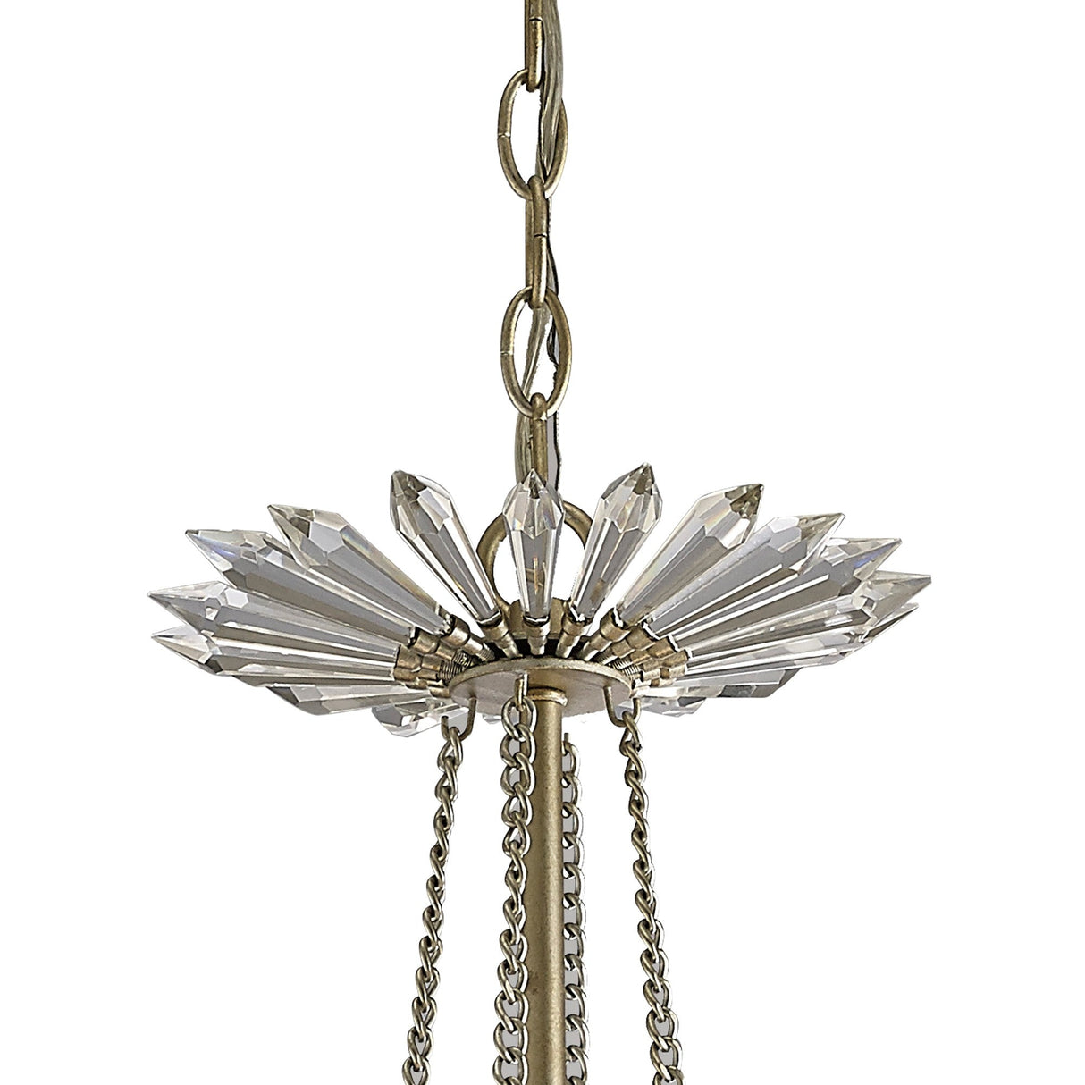 Fay 68cm 6 Light Crystal Chandelier - Aged Gold & Silver