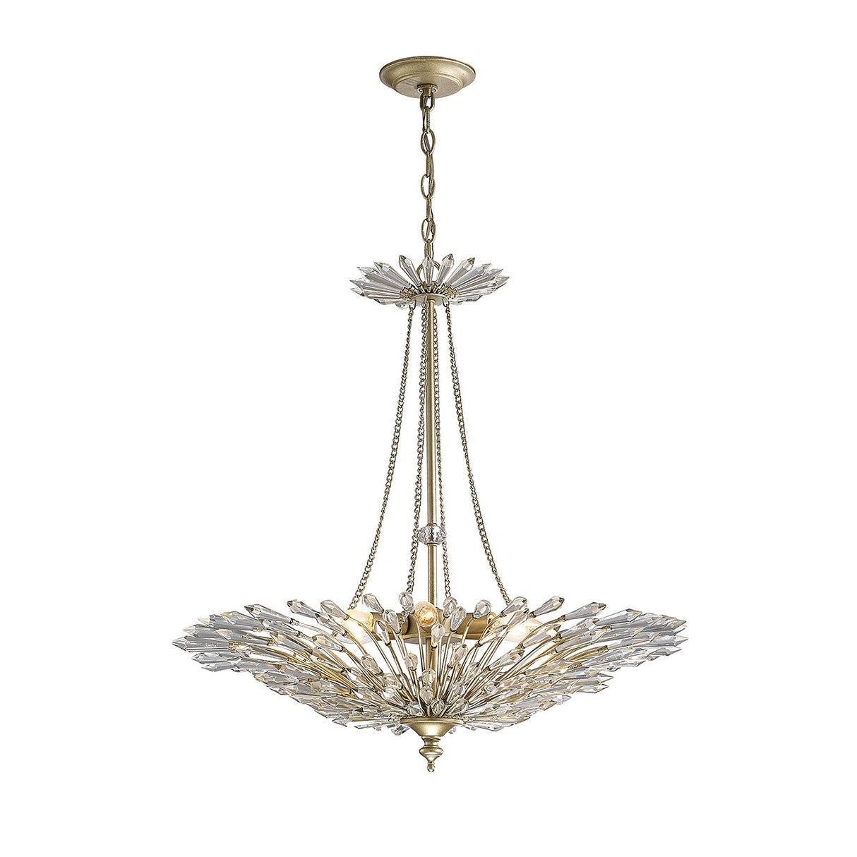 Fay 68cm 6 Light Crystal Chandelier - Aged Gold & Silver