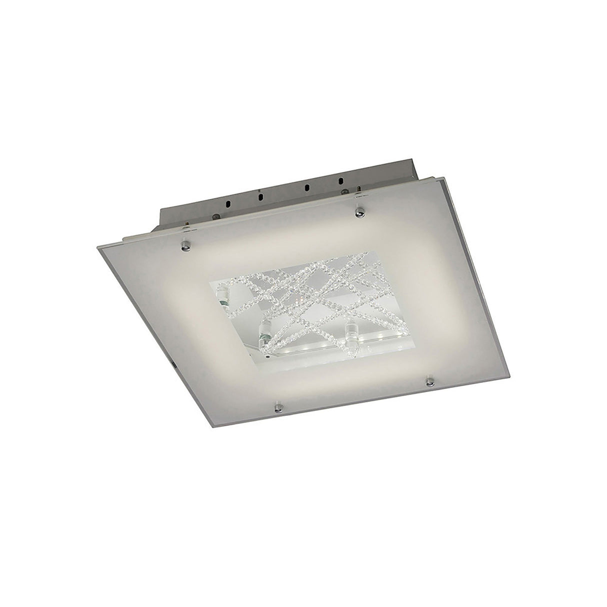 Felix LED Crystal Flush Ceiling Light 3600K 16W - Polished Chrome