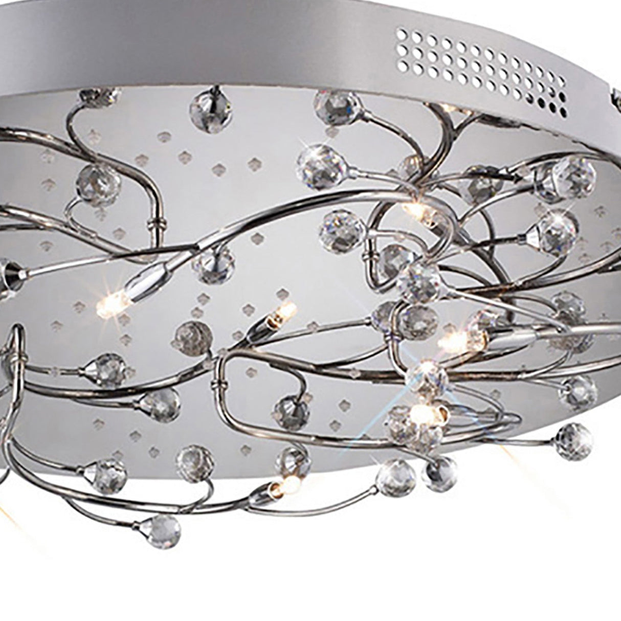 Fia 6 Light Round Crystal Flush Ceiling Light - Polished Chrome