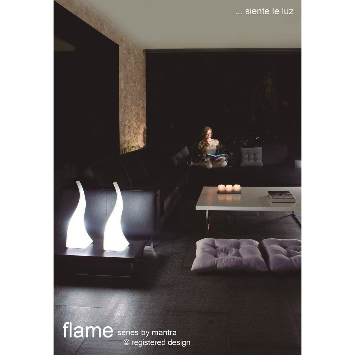 Flame 1 Light Large Table Lamp - Opal White