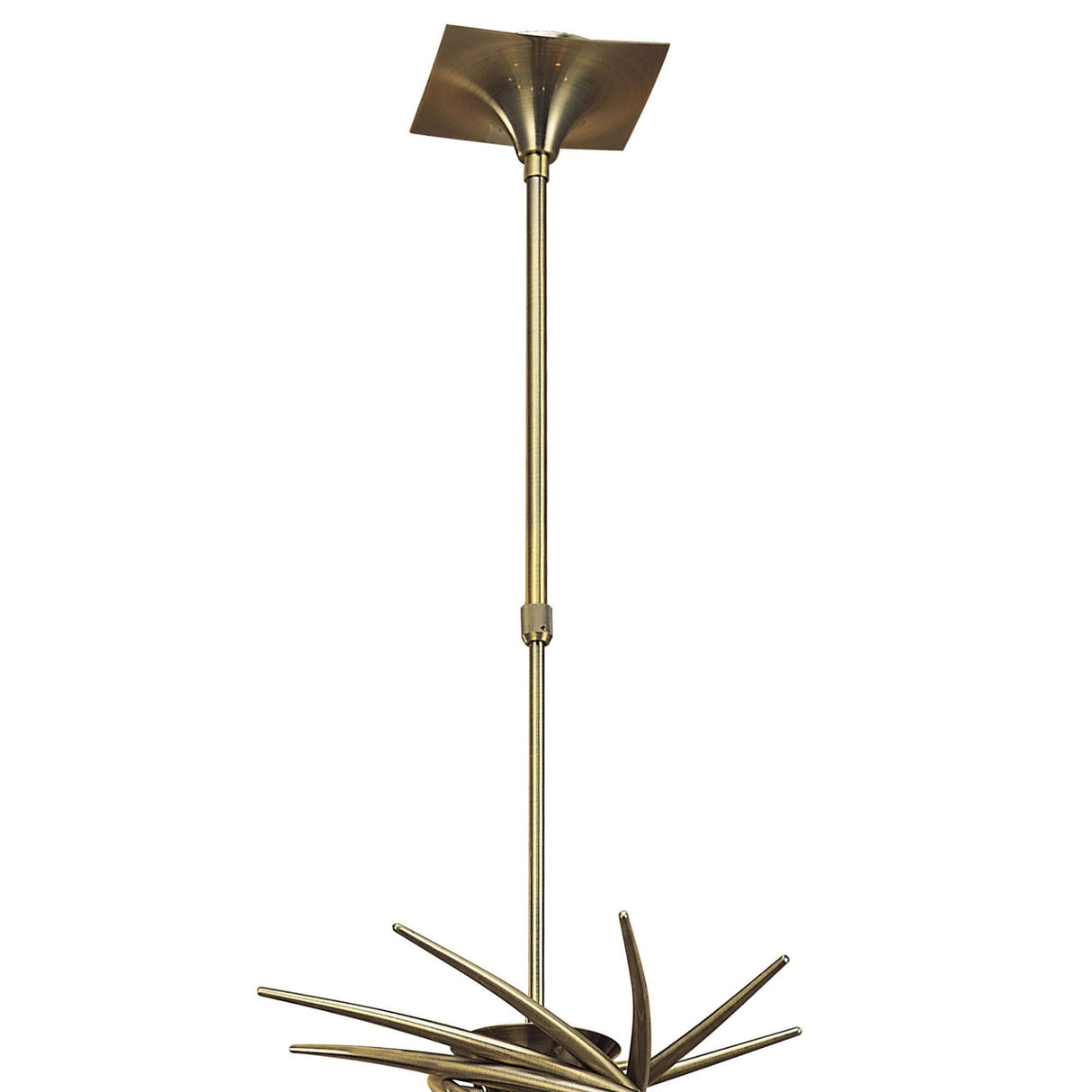 Flavia 80cm Telescopic 8 Light Chandelier - Antique Brass