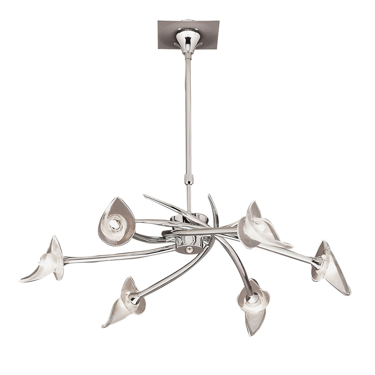 Flavia 73cm Telescopic 6 Light Chandelier/Semi-Flush Ceiling Light - Polished Chrome