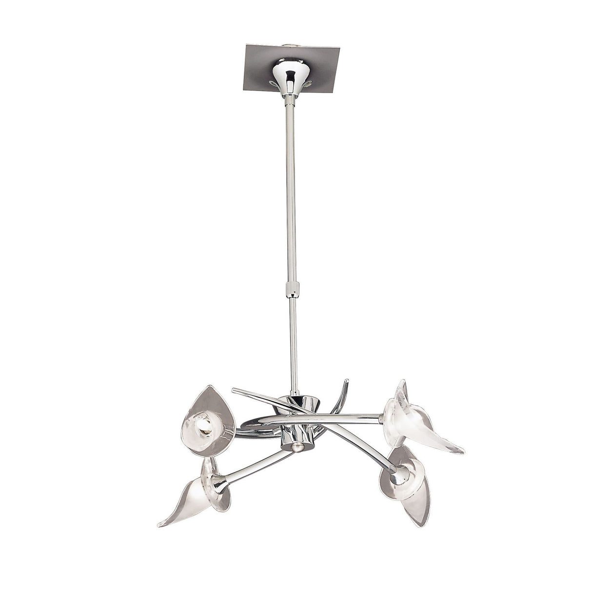 Flavia 54cm Telescopic 4 Light Chandelier/Semi-Flush Ceiling Light - Polished Chrome
