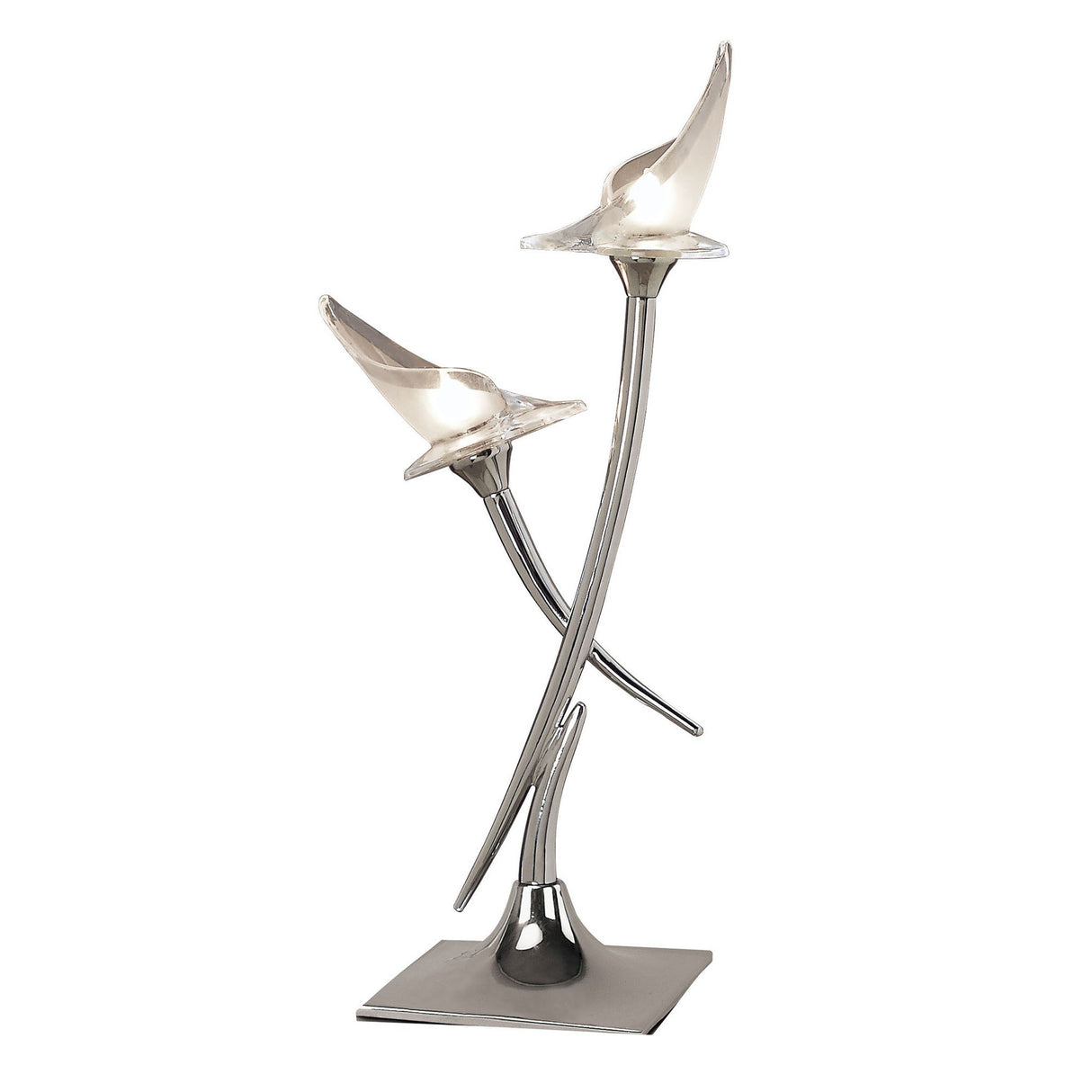 Flavia 2 Light Table Lamp - Polished Chrome