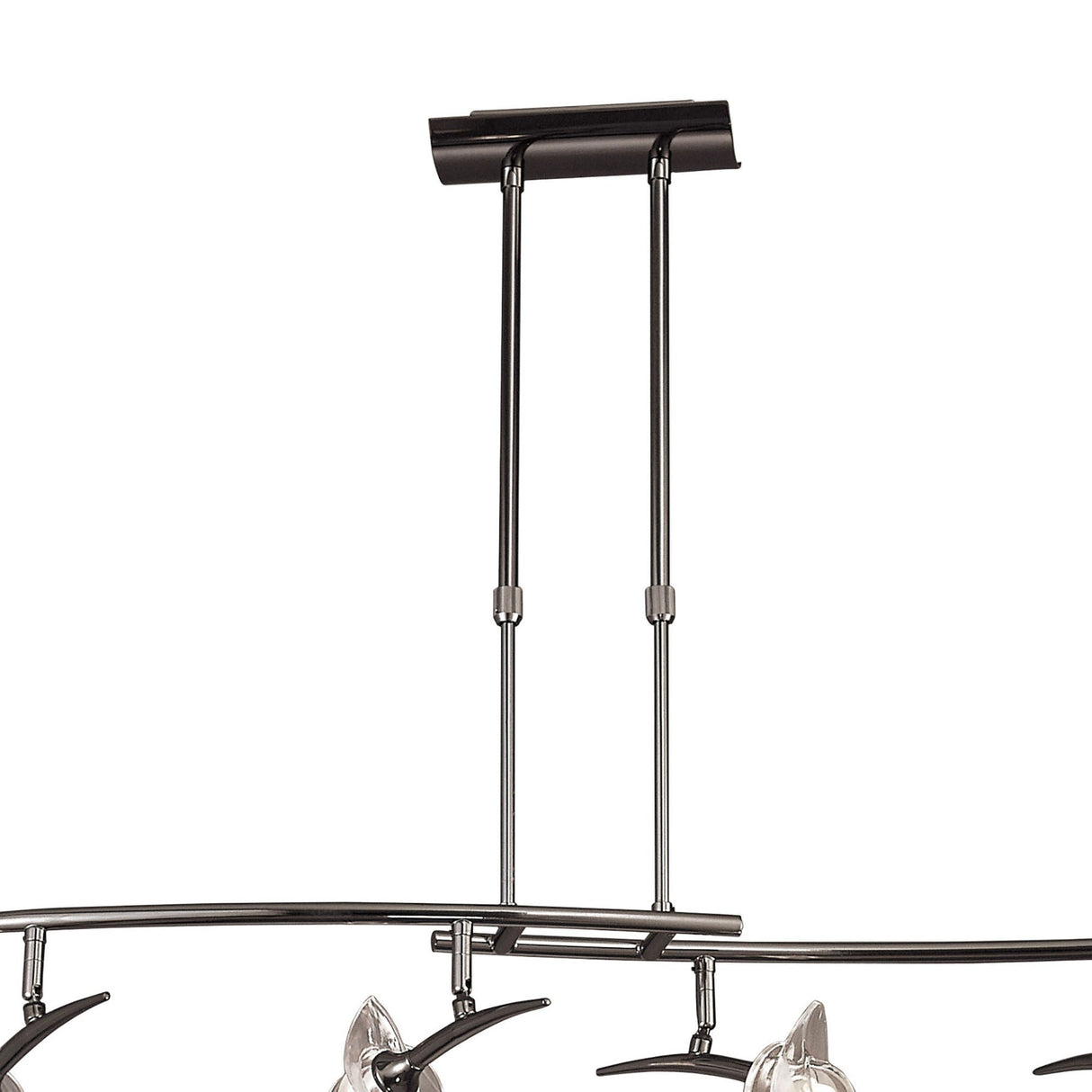 Flavia Telescopic 4 Light Adjustable Linear Suspension Light - Black Chrome