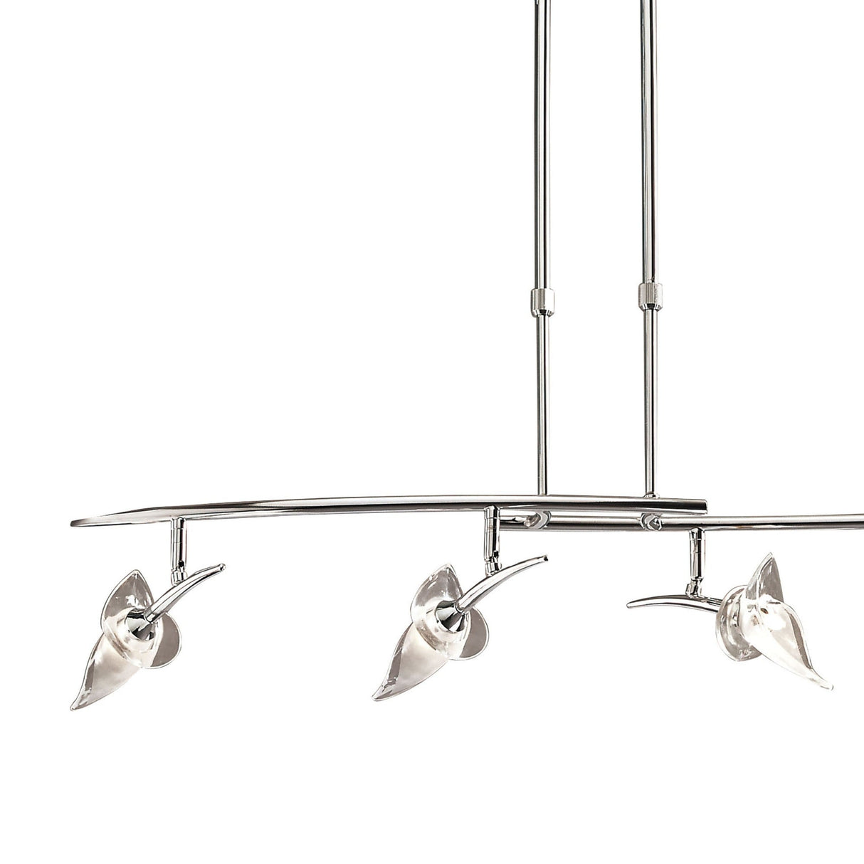Flavia Telescopic 4 Light Adjustable Linear Suspension Light - Polished Chrome