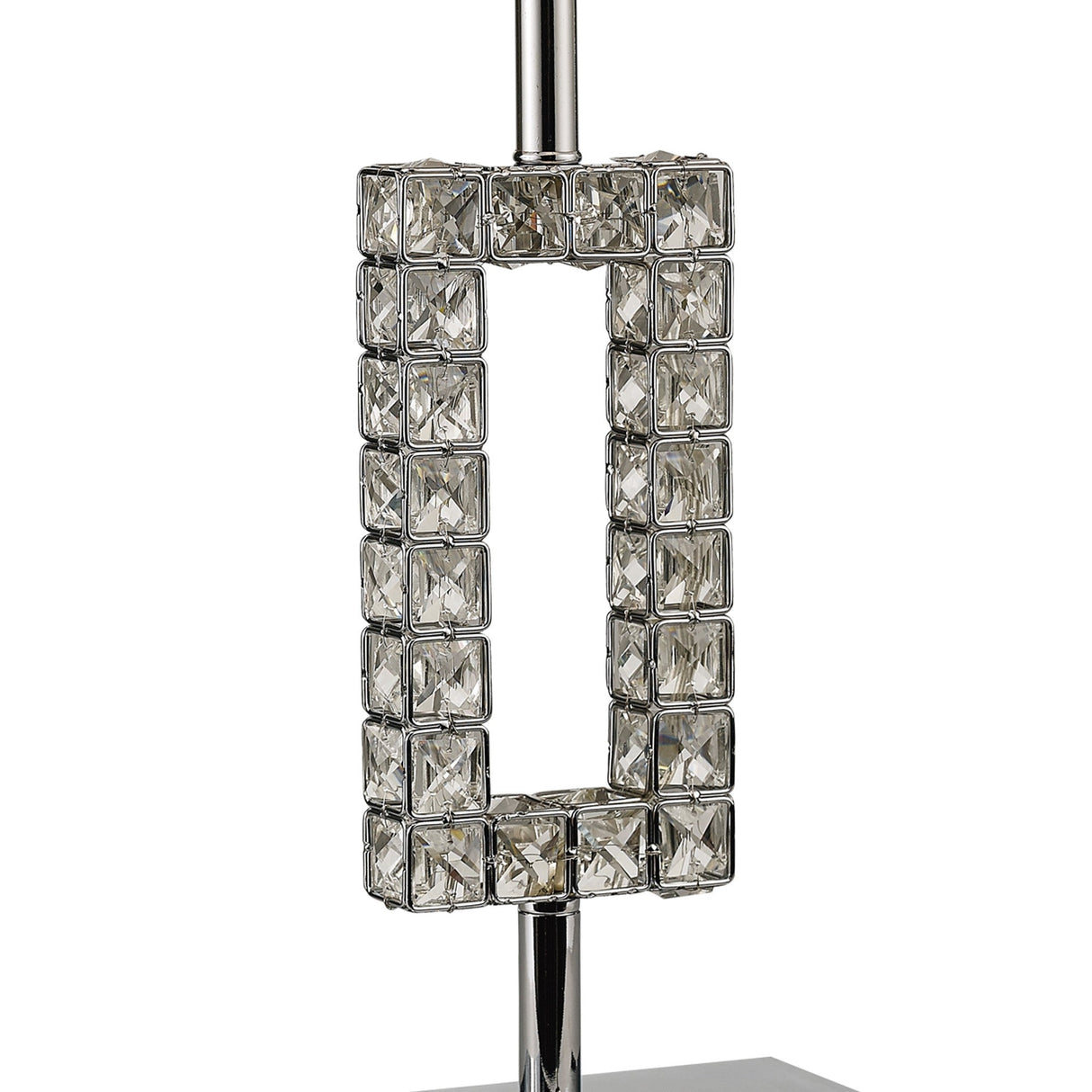 Florence Rectangle 1 Light Crystal Table Lamp - Chrome With White Shade