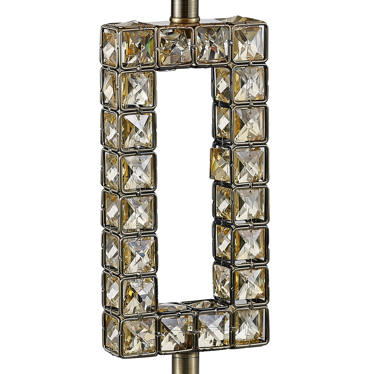 Florence Rectangle 1 Light Crystal Table Lamp - Brass With Bronze Shade