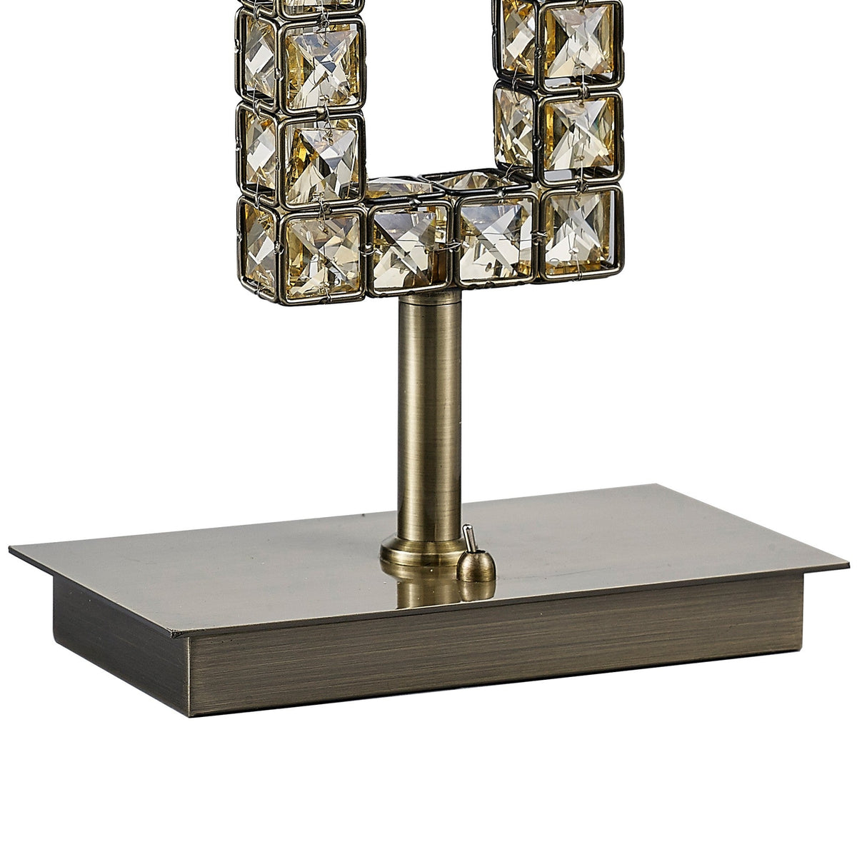 Florence Rectangle 1 Light Crystal Table Lamp - Brass With Bronze Shade