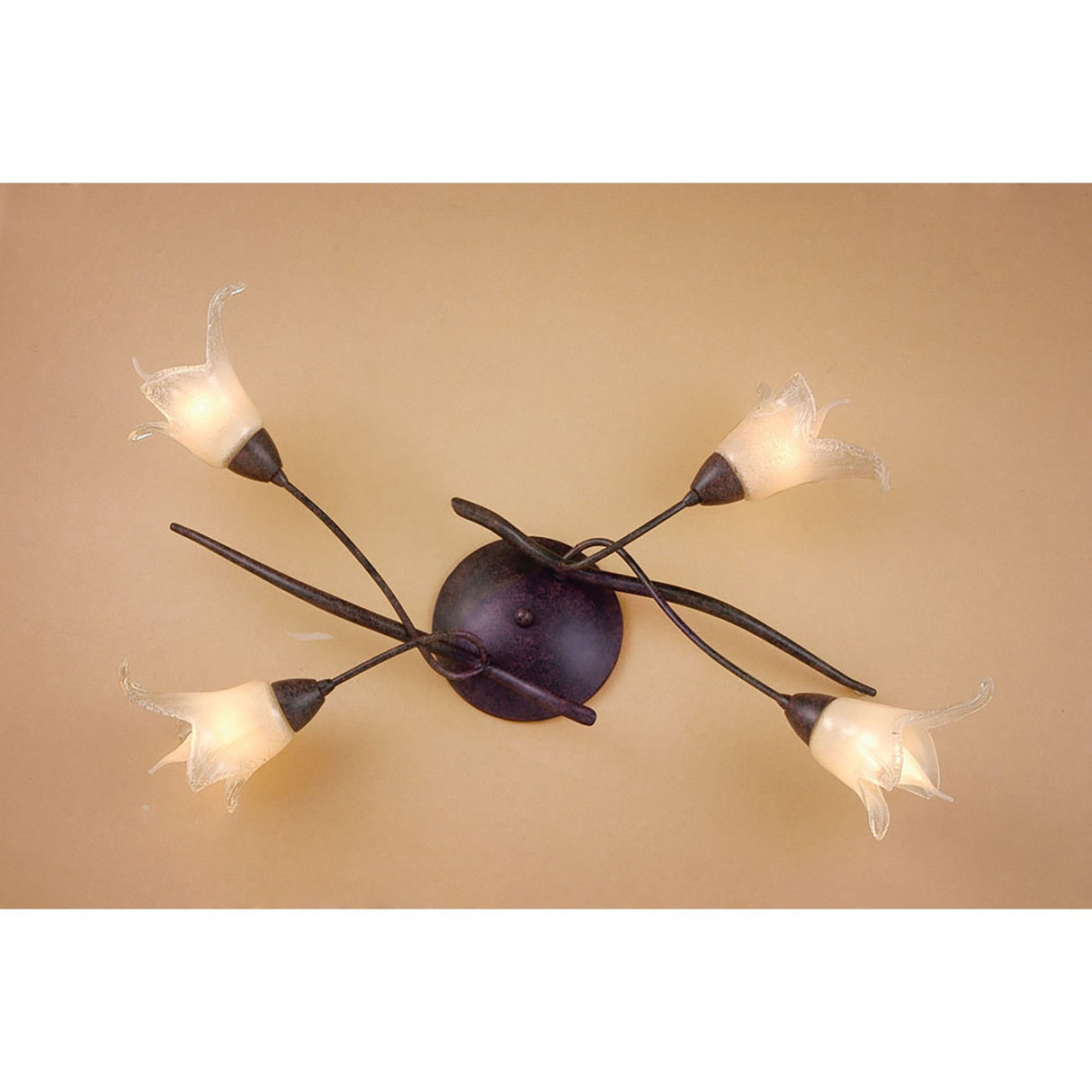 Florida 4 Light Semi-Flush Ceiling Light - Brown/Black Oxide
