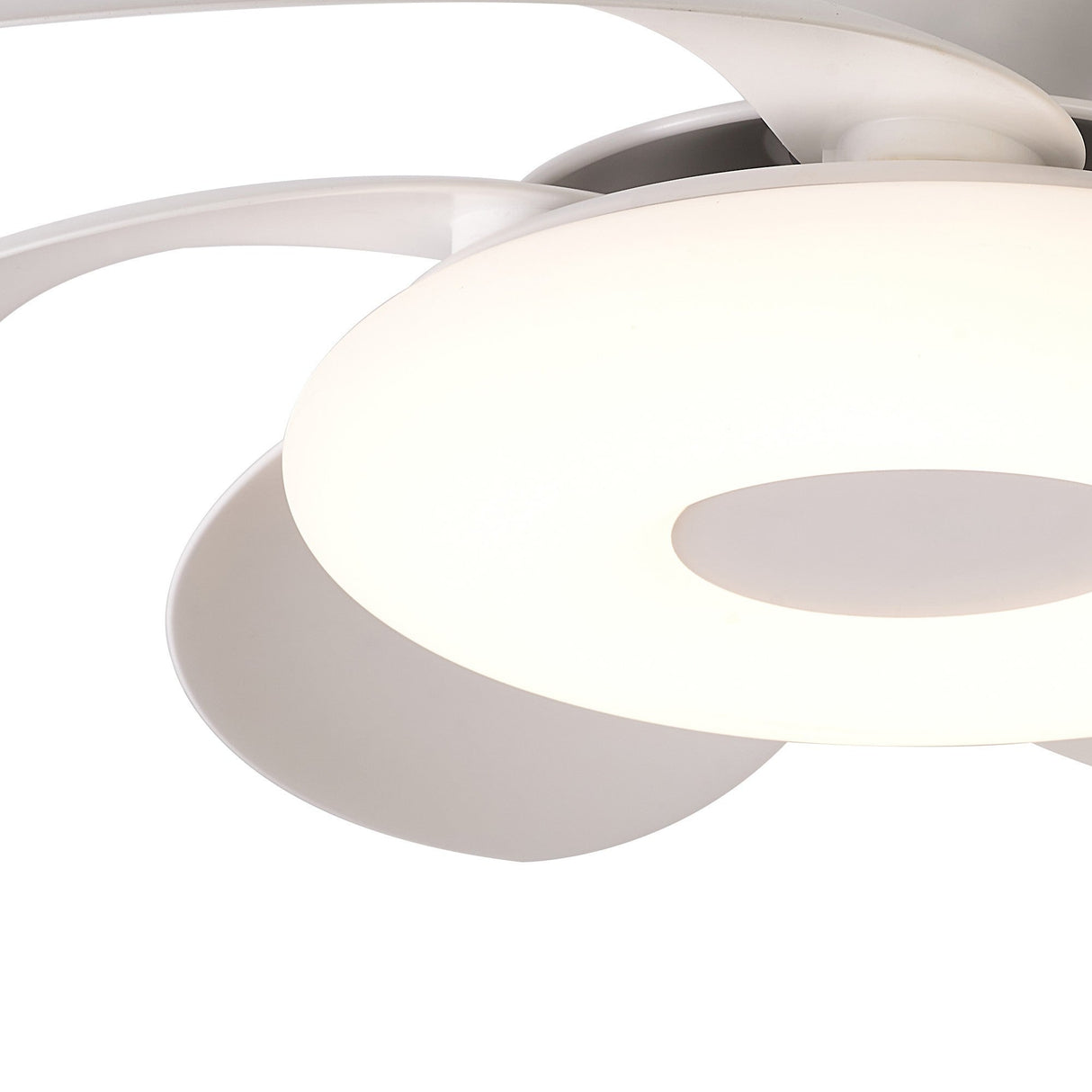 Flowers CCT Dimmable LED Ceiling Retractable Fan Light With Remote Control - White