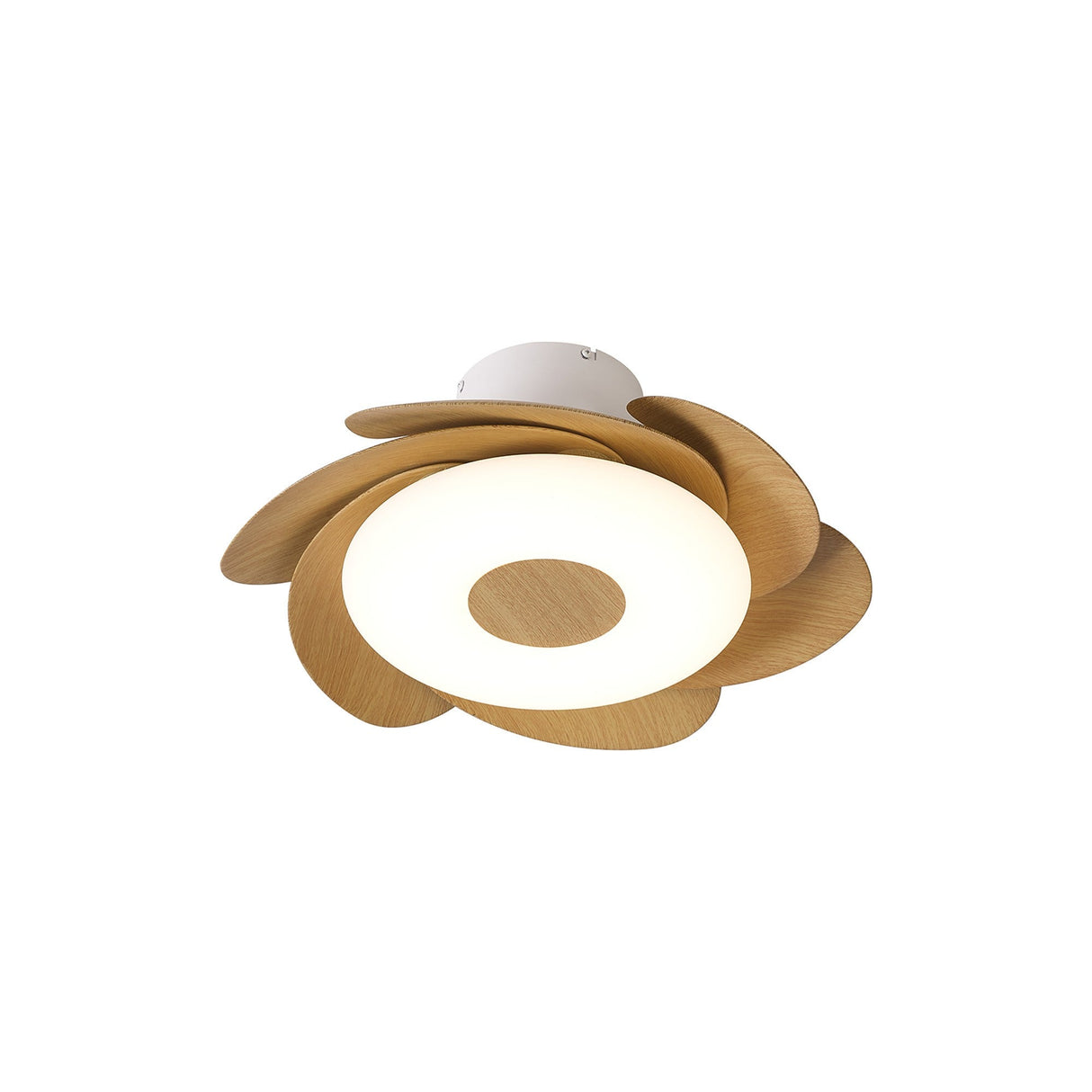 Flowers CCT Dimmable LED Ceiling Retractable Fan Light With Remote Control - White/Brown