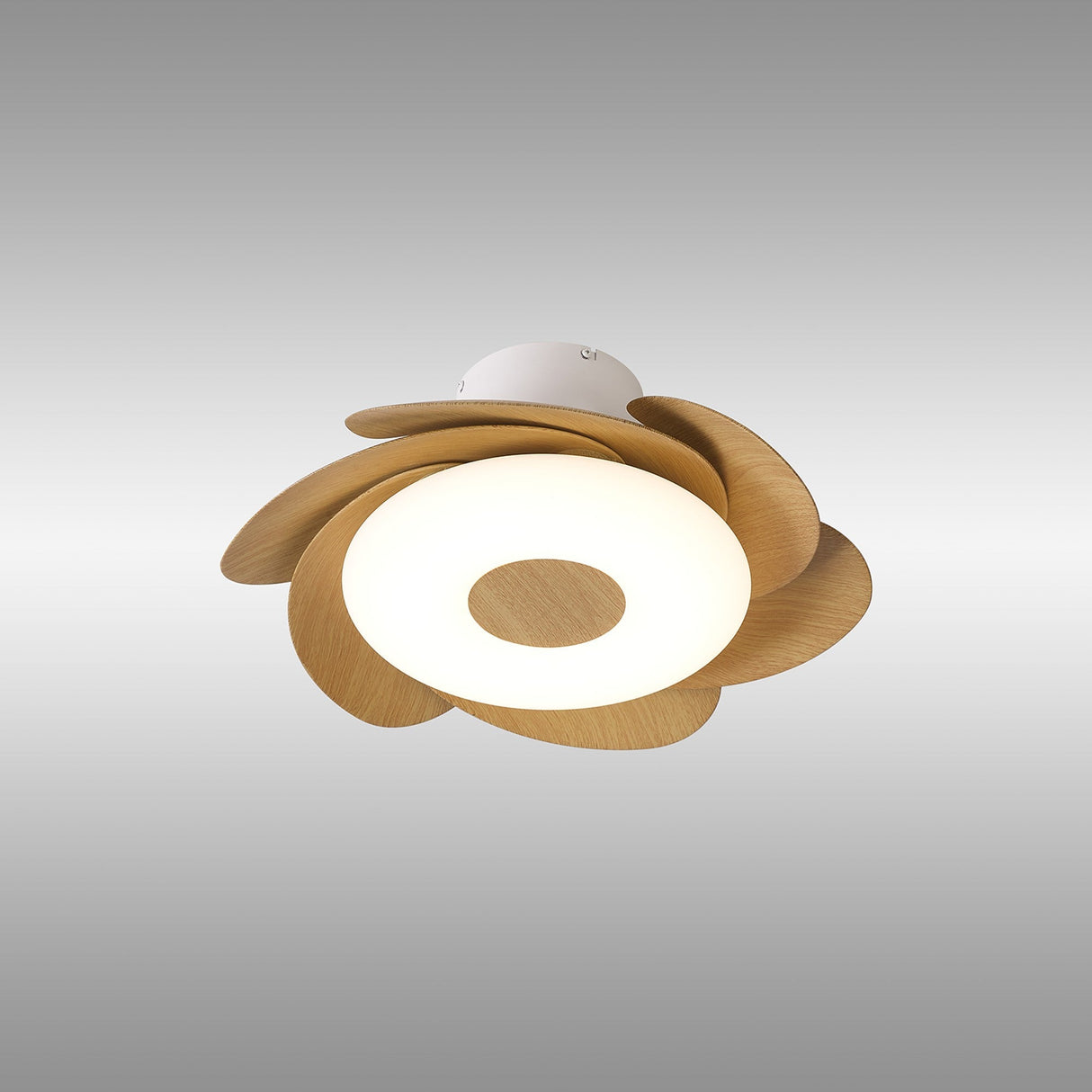 Flowers CCT Dimmable LED Ceiling Retractable Fan Light With Remote Control - White/Brown