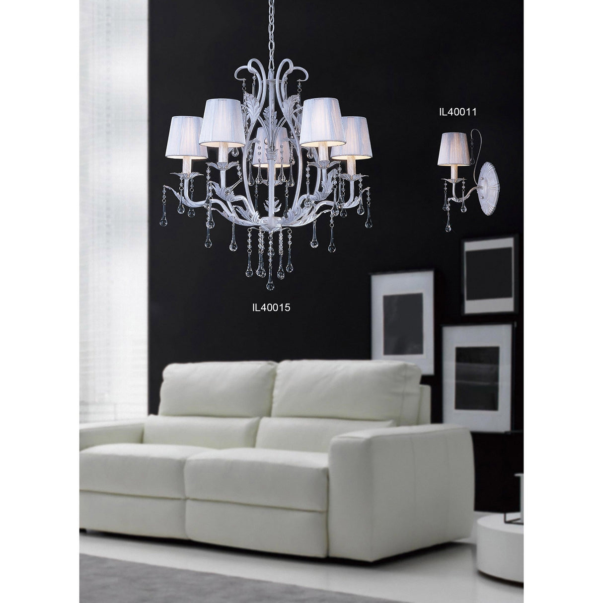 Flur 62cm Round 5 Light Chandelier - White French Gold