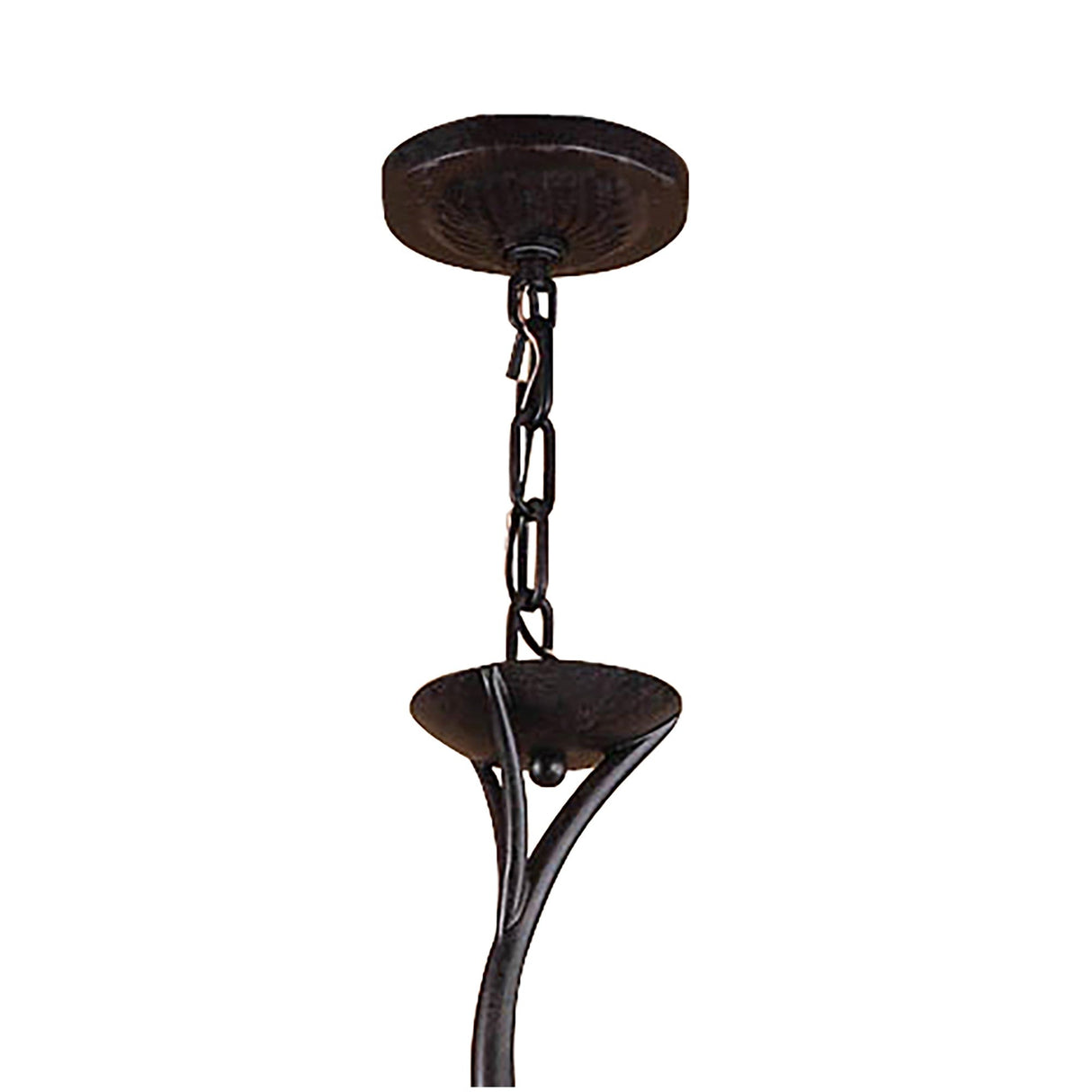 Forest 60cm 3 Arm 6 Light Chandelier - Brown & Black Oxide