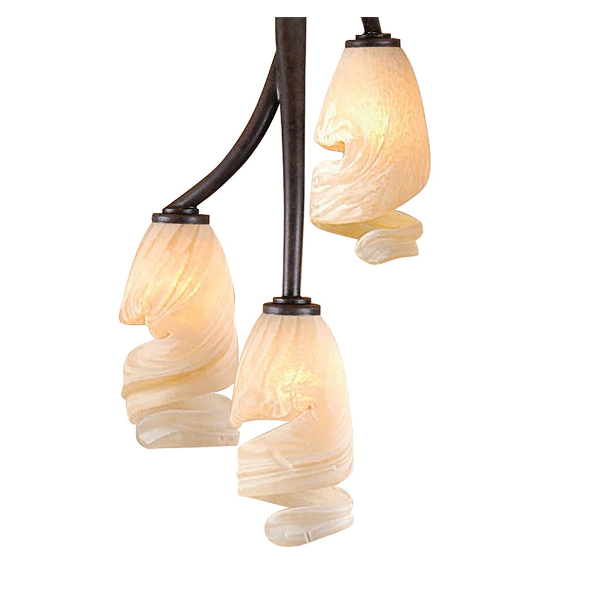 Forest 3 Light Semi-Flush Ceiling Light – Brown & Black Oxide