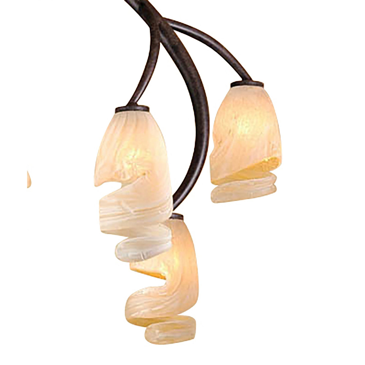 Forest 6 Light Semi-Flush Ceiling Light - Brown/Black Oxide