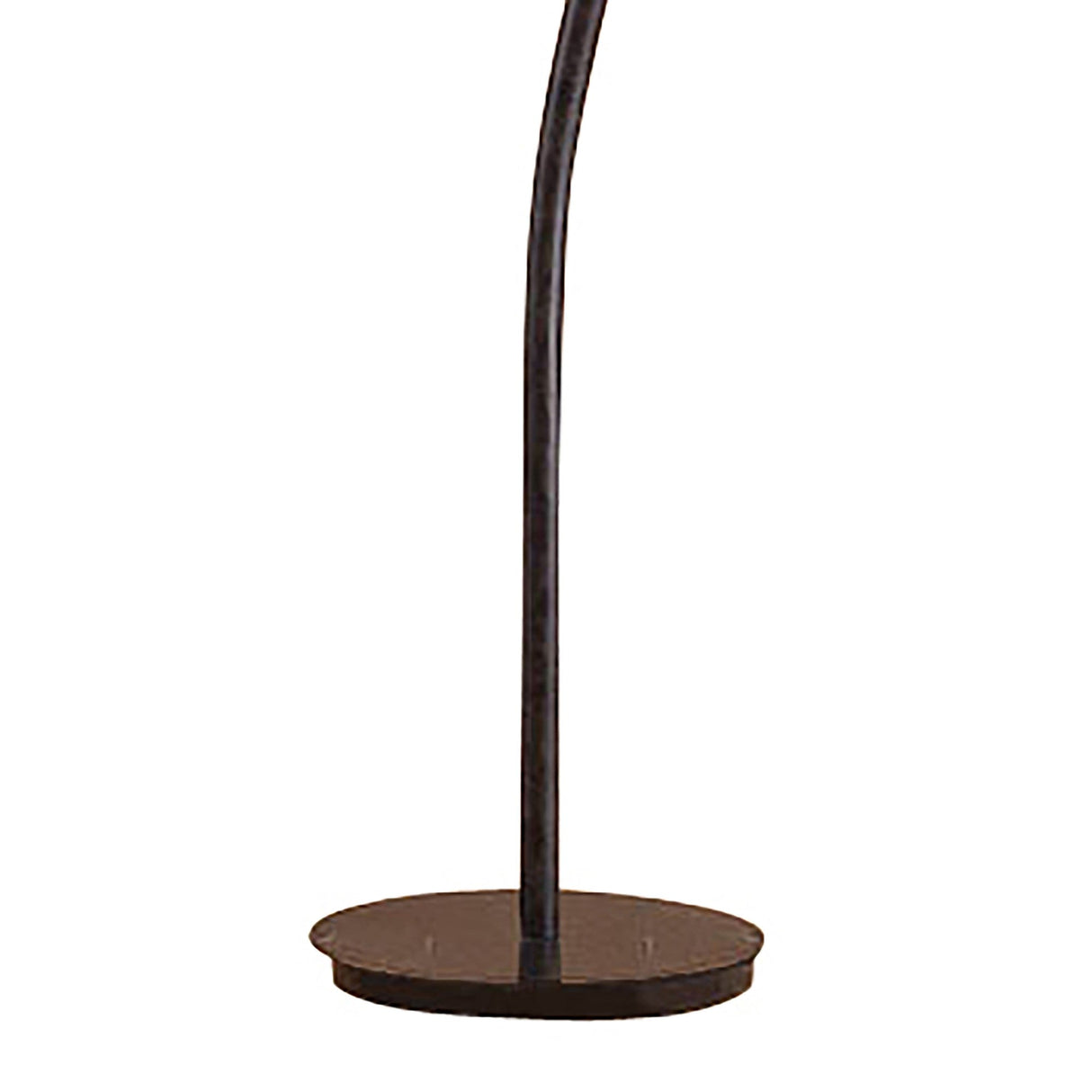 A close-up of the base and lower part of the Forest 4 Light Floor Lamp in brown & black oxide, featuring an oval-shaped flat base on a white background.