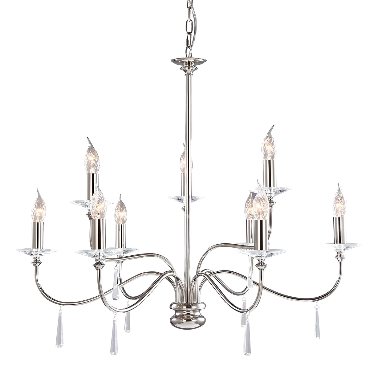 Finsbury Park 9 Light Chandelier - Polished Nickel