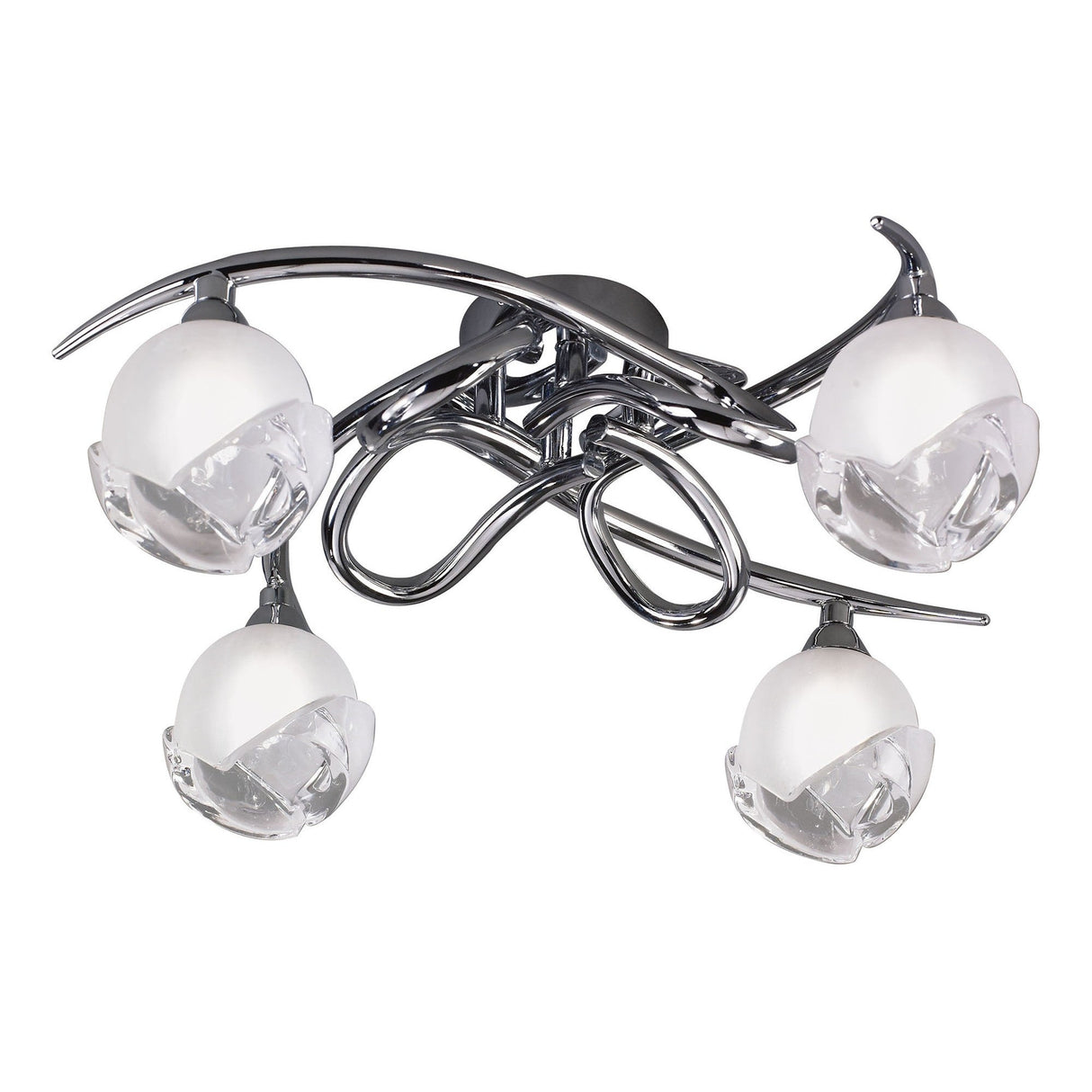 Fragma 4 Light Semi-Flush Ceiling Light - Polished Chrome
