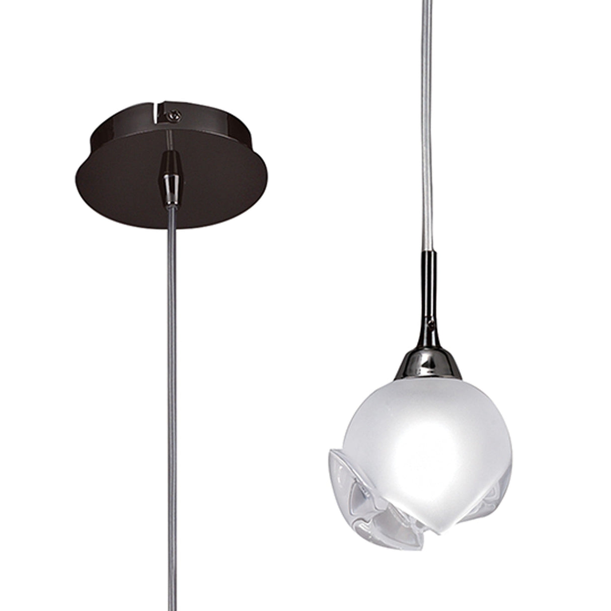 Fragma 10cm 1 Light Pendant Light - Black Chrome