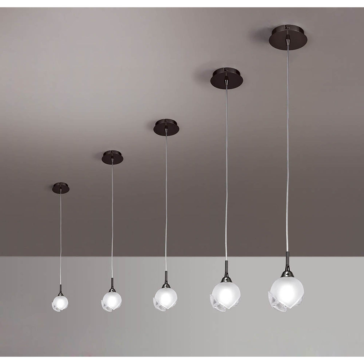 Fragma 10cm 1 Light Pendant Light - Black Chrome