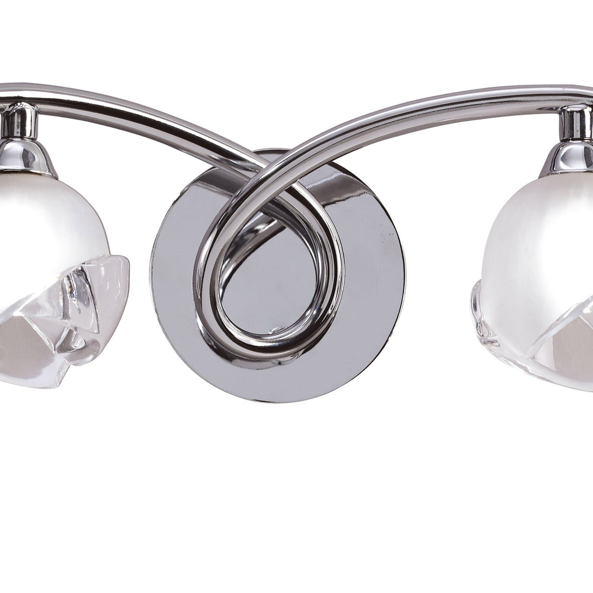 Fragma 2 Light Wall Light With Switch - Polished Chrome
