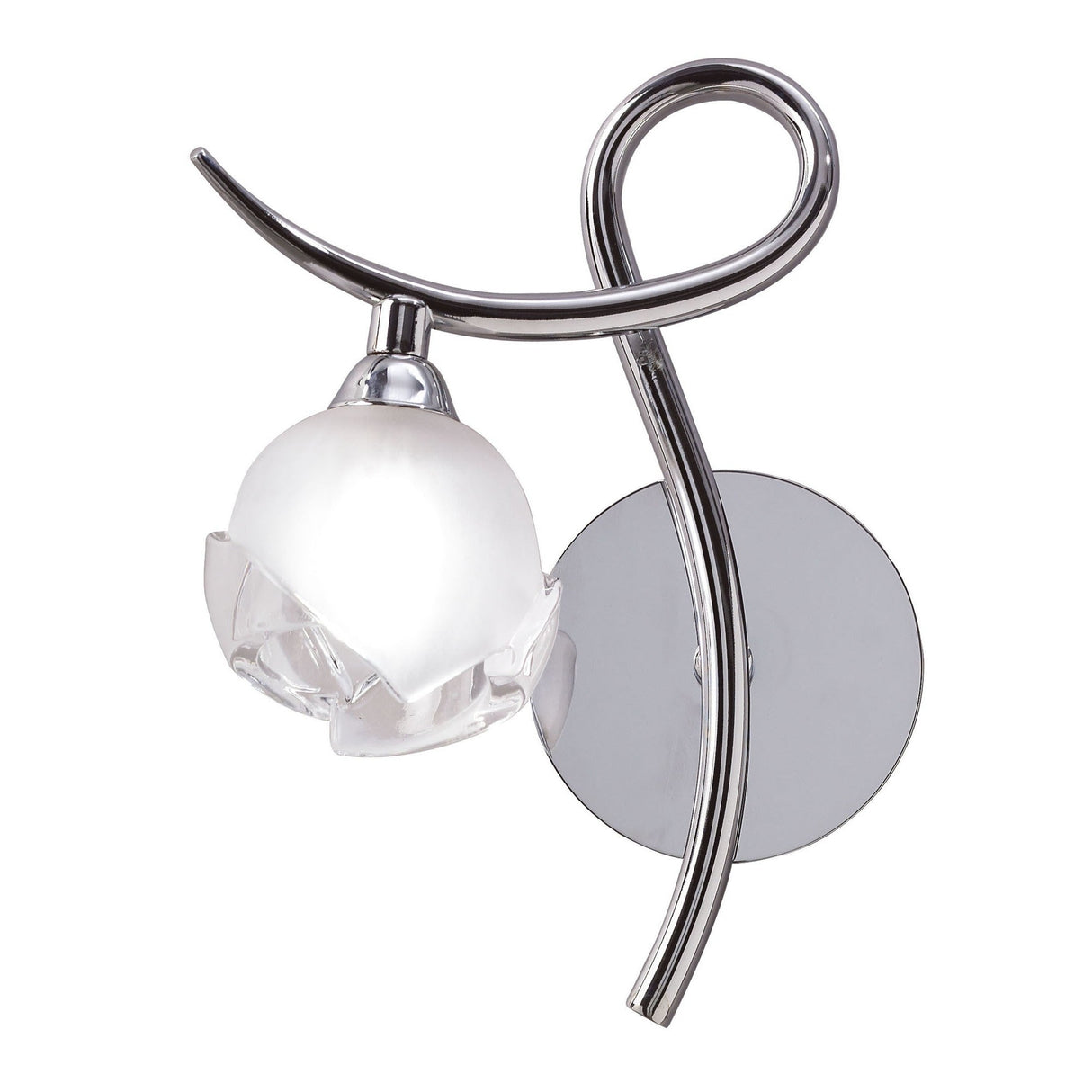 Fragma Left 1 Light Wall Light With Switch - Polished Chrome