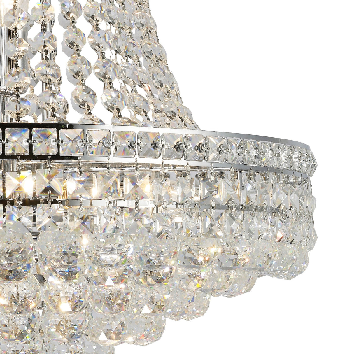 Frances 55cm 14 Light Crystal Chandelier - Polished Chrome