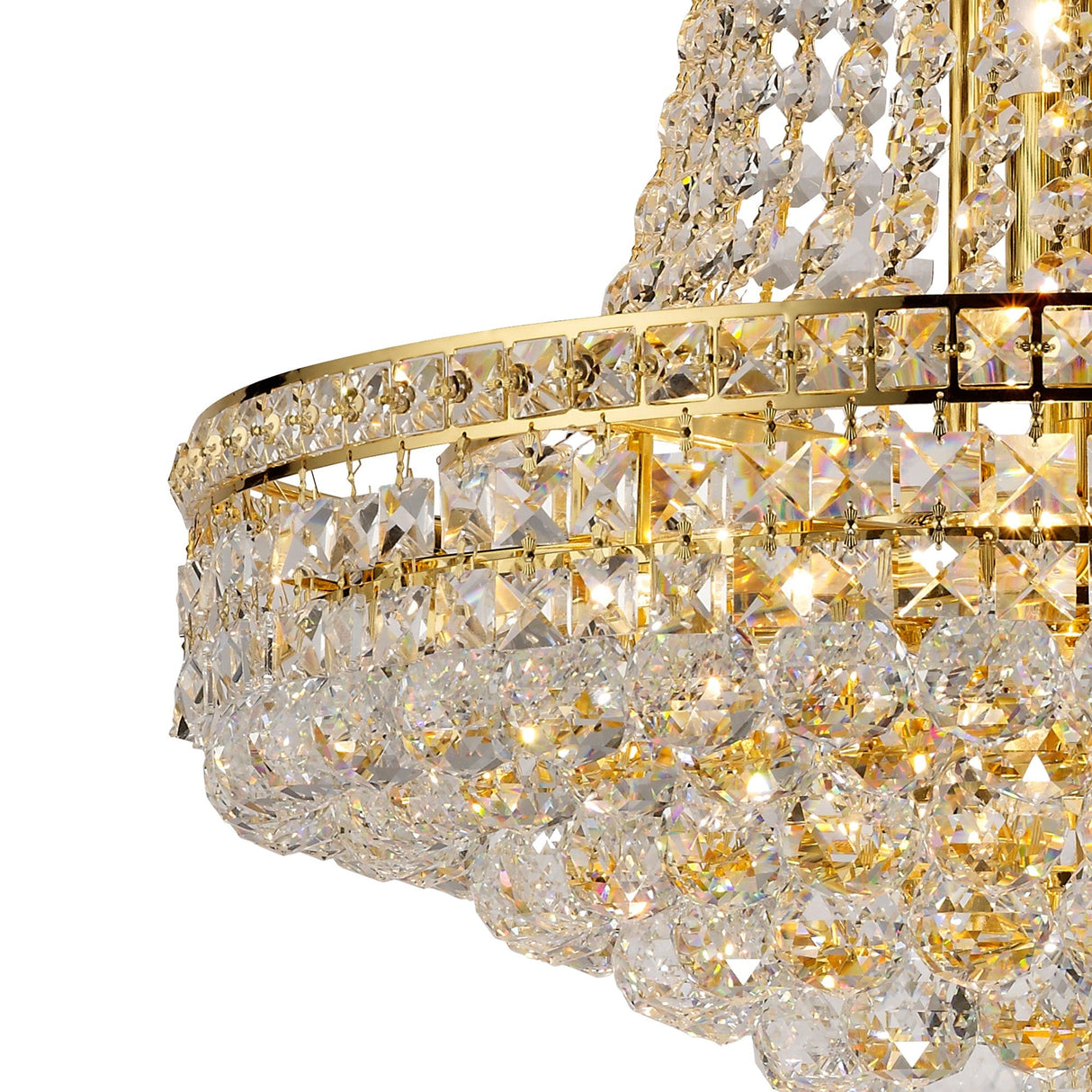 Frances 55cm 14 Light Crystal Chandelier - Gold