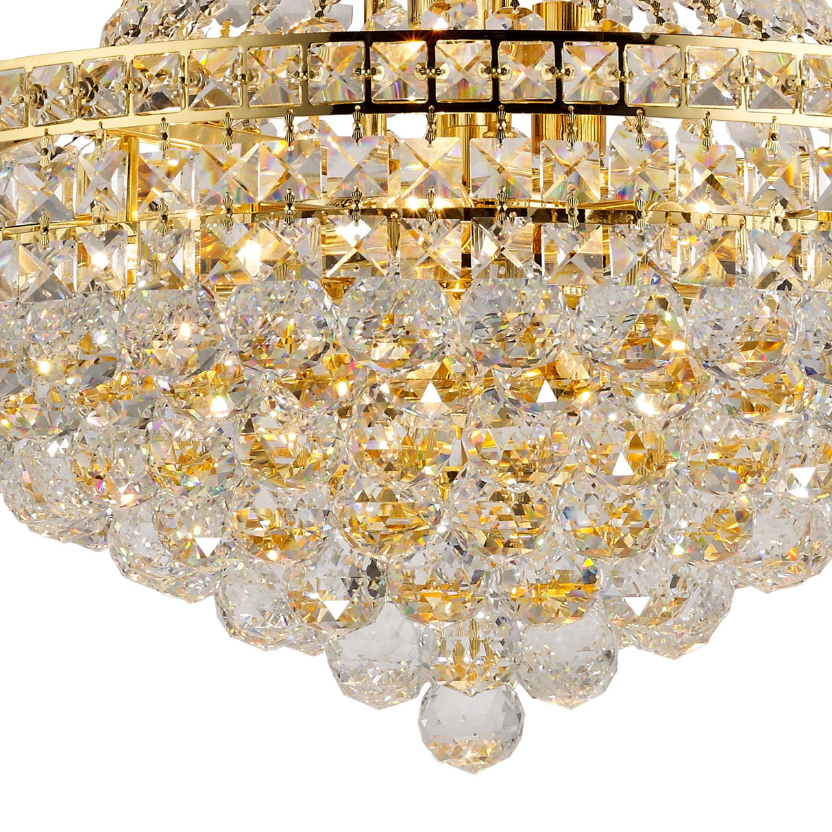 Frances 55cm 14 Light Crystal Chandelier - Gold