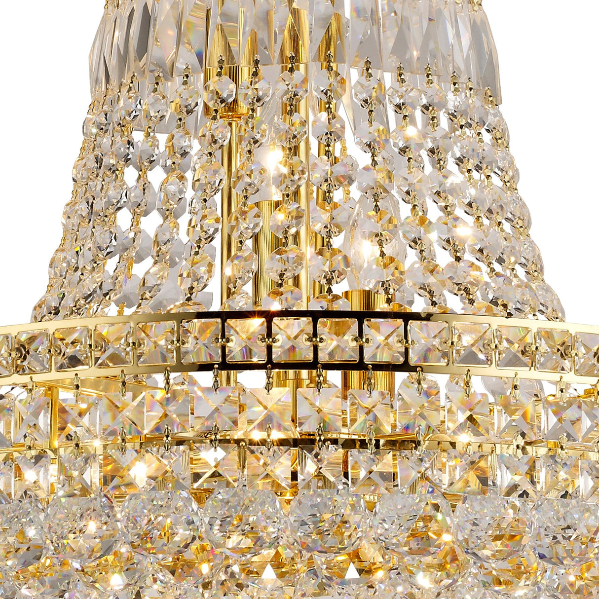 Frances 55cm 14 Light Crystal Chandelier - Gold