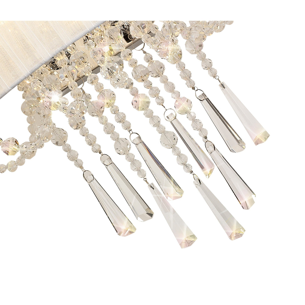 Freida 2 Light Crystal Wall Light - Chrome With White Shade