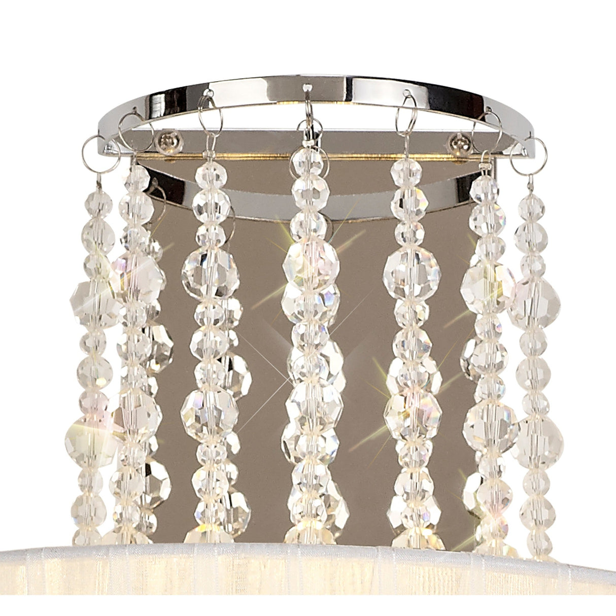 Freida 2 Light Crystal Wall Light - Chrome With White Shade