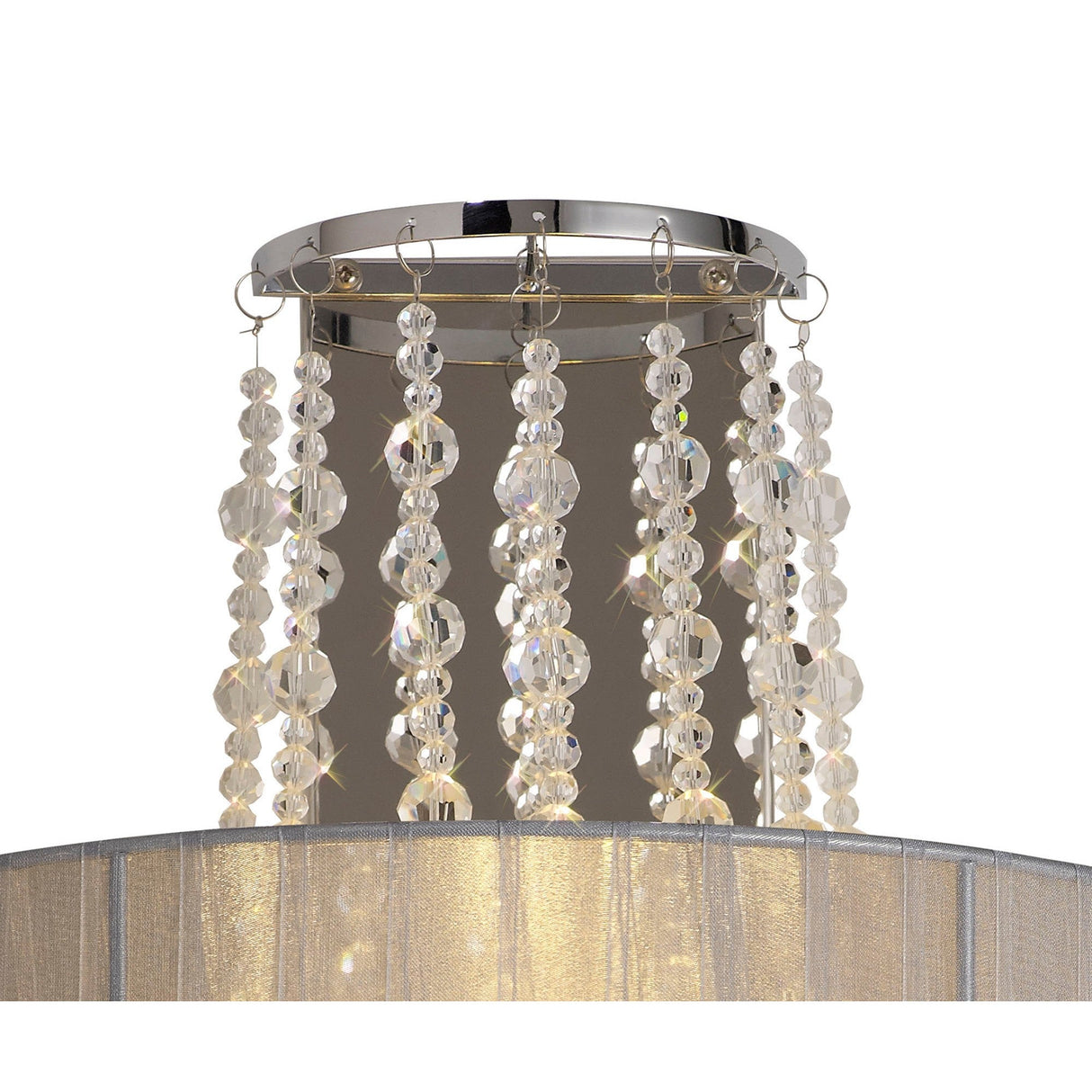 Freida 2 Light Crystal Wall Light - Chrome With Grey Shade