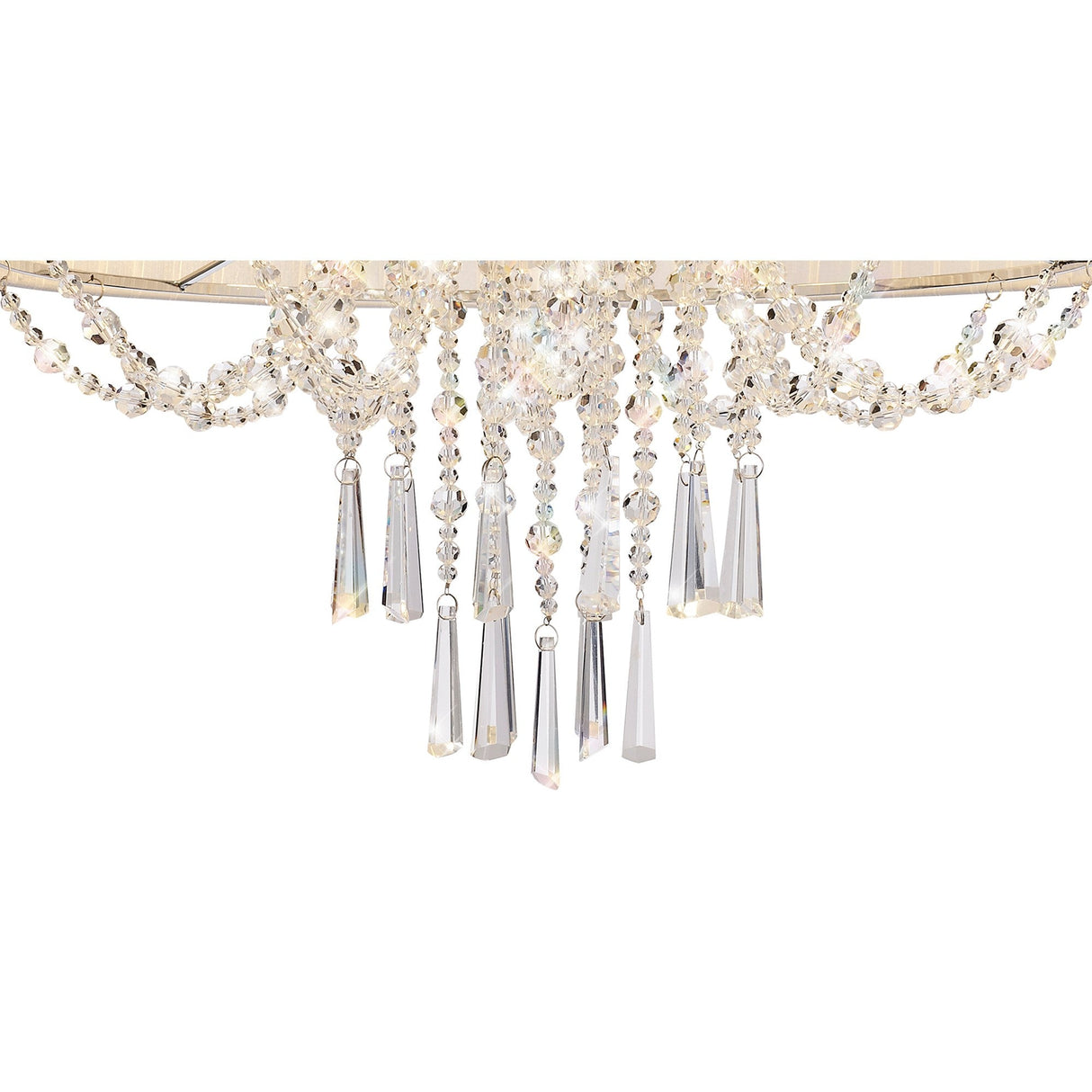 Freida 6 Light Crystal Semi-Flush Ceiling Light - White