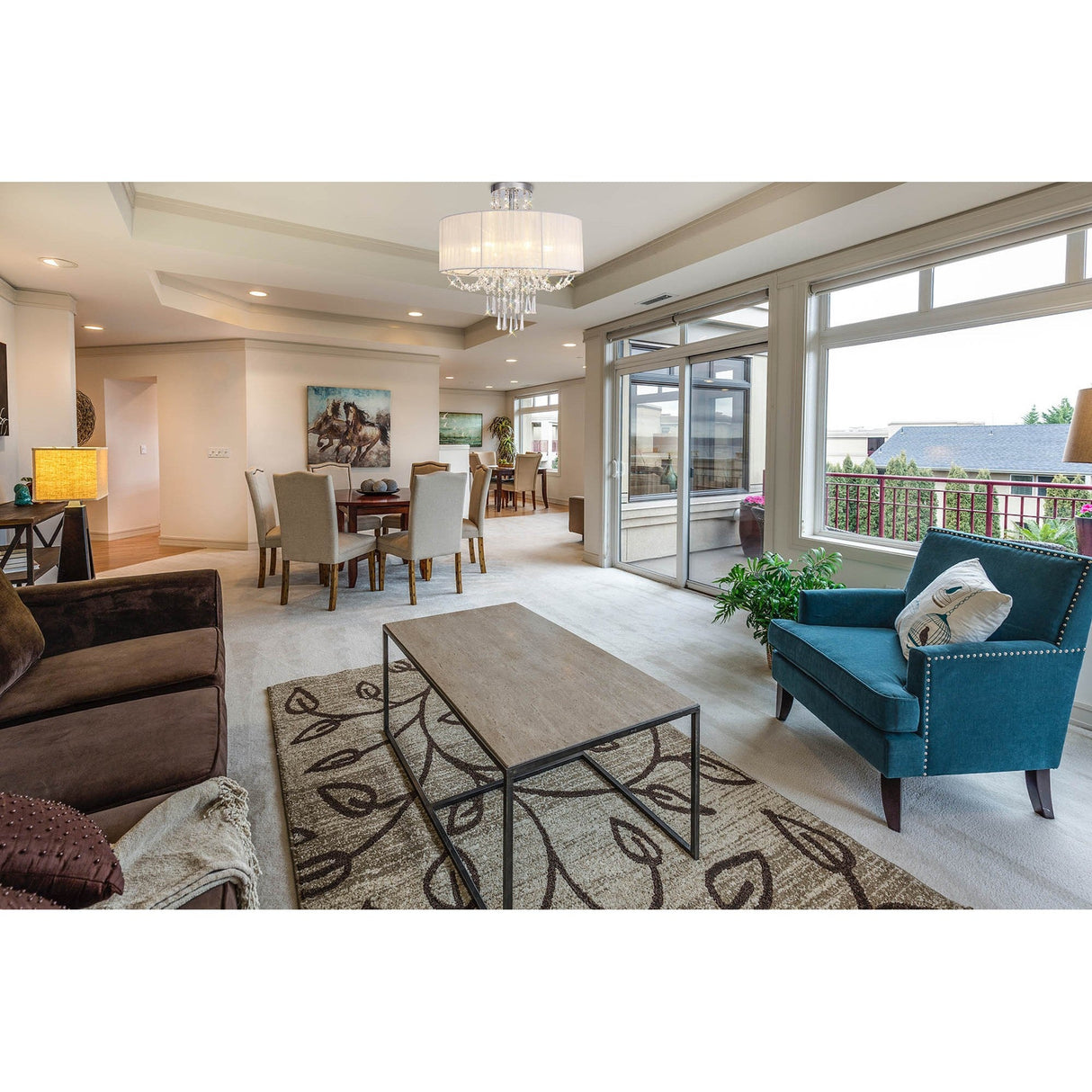 Freida 6 Light Crystal Semi-Flush Ceiling Light - White