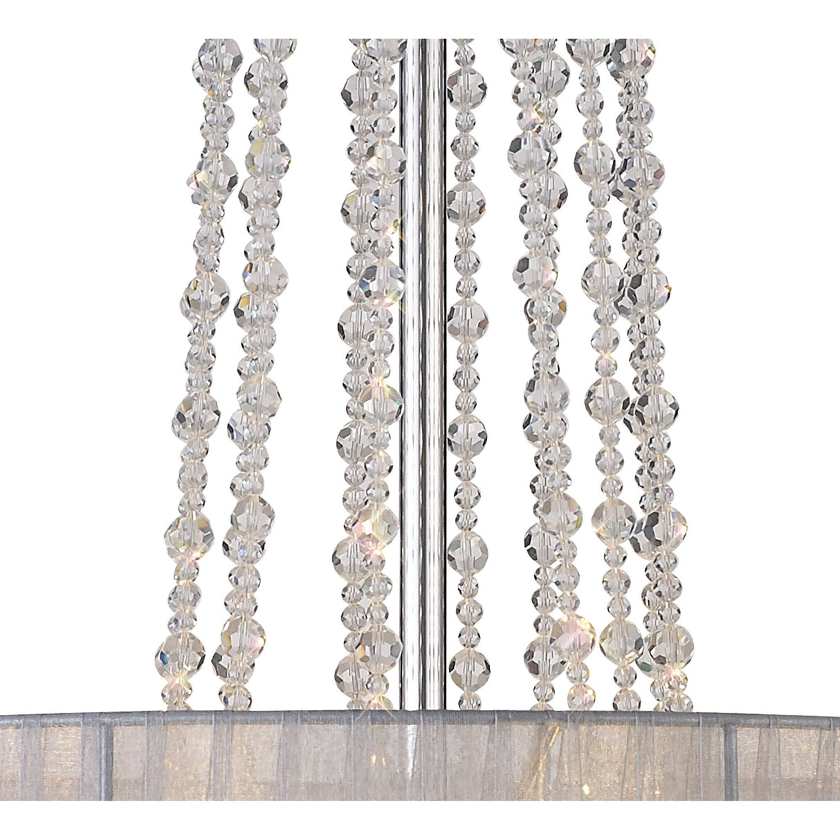 Freida 50cm 6 Light Crystal Chandelier - Chrome With Grey Shade
