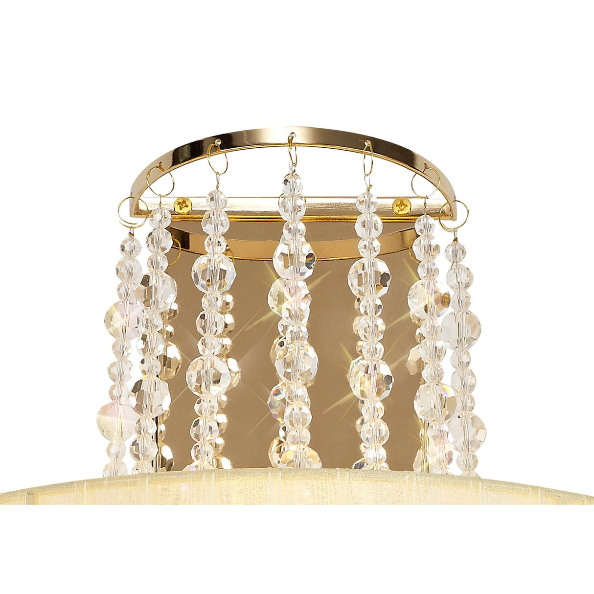 Freida 2 Light Crystal Wall Light - Gold With Cream Shade