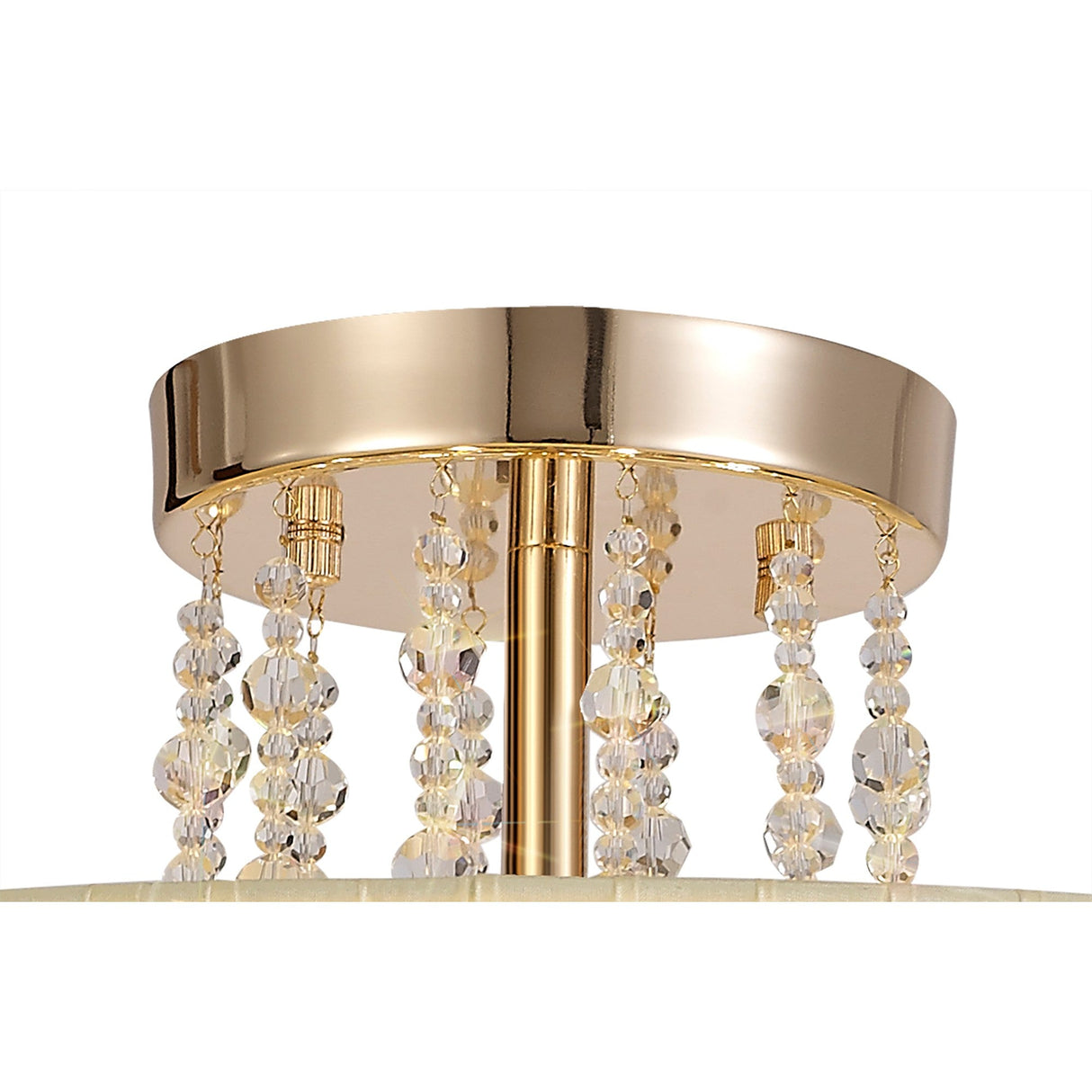 Freida 6 Light Crystal Semi-Flush Ceiling Light - Ivory