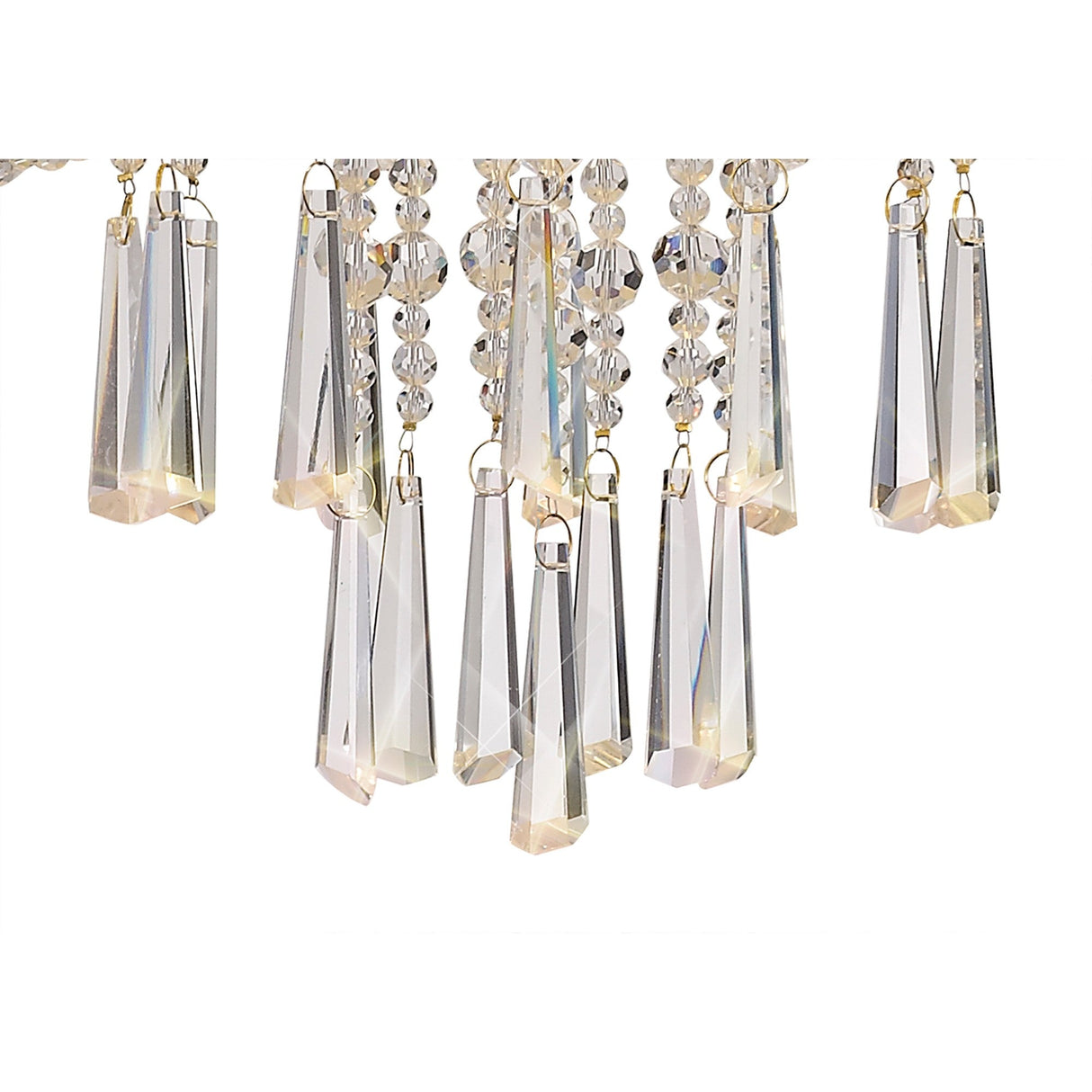 Freida 6 Light Crystal Semi-Flush Ceiling Light - Ivory