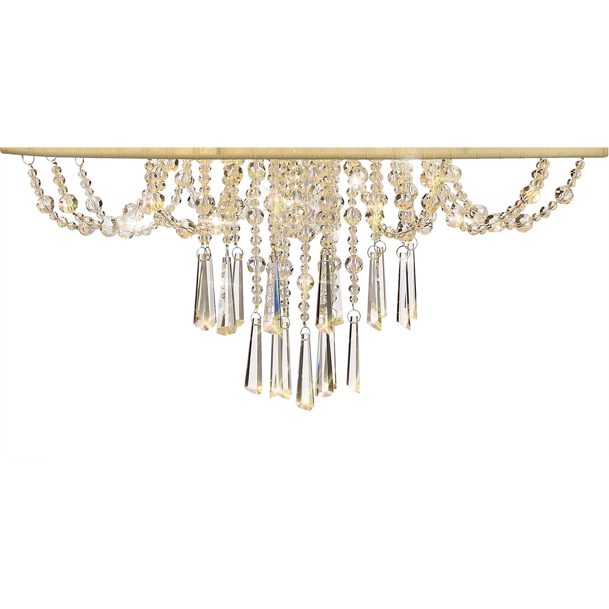 Freida 50cm 6 Light Crystal Chandelier - French Gold With Ivory Shade
