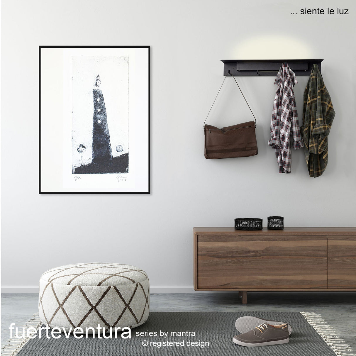 Fuerteventura Coat Rack LED Wall Light - Matt Black