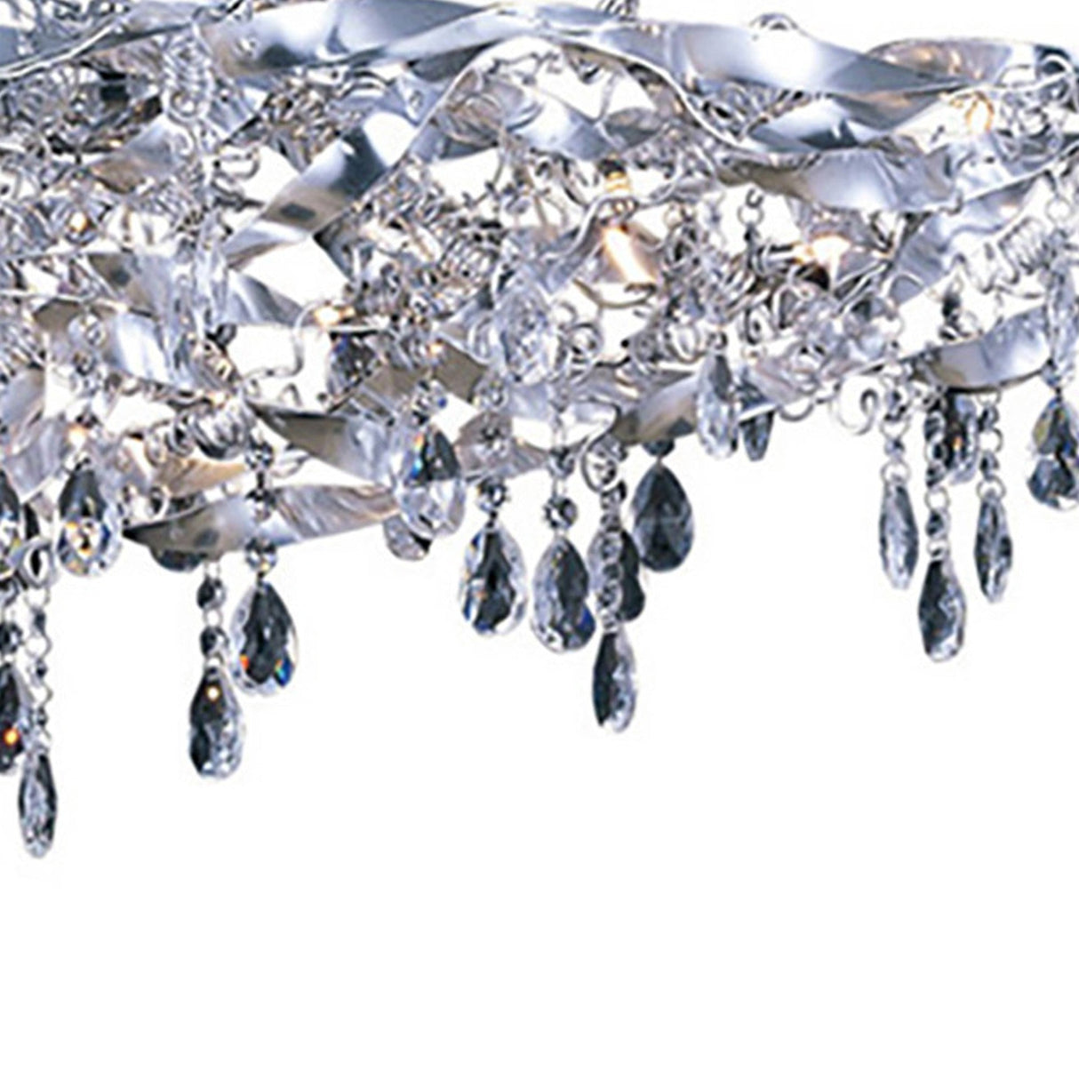 Fusion 10 Light Crystal Linear Suspension Light - Polished Chrome