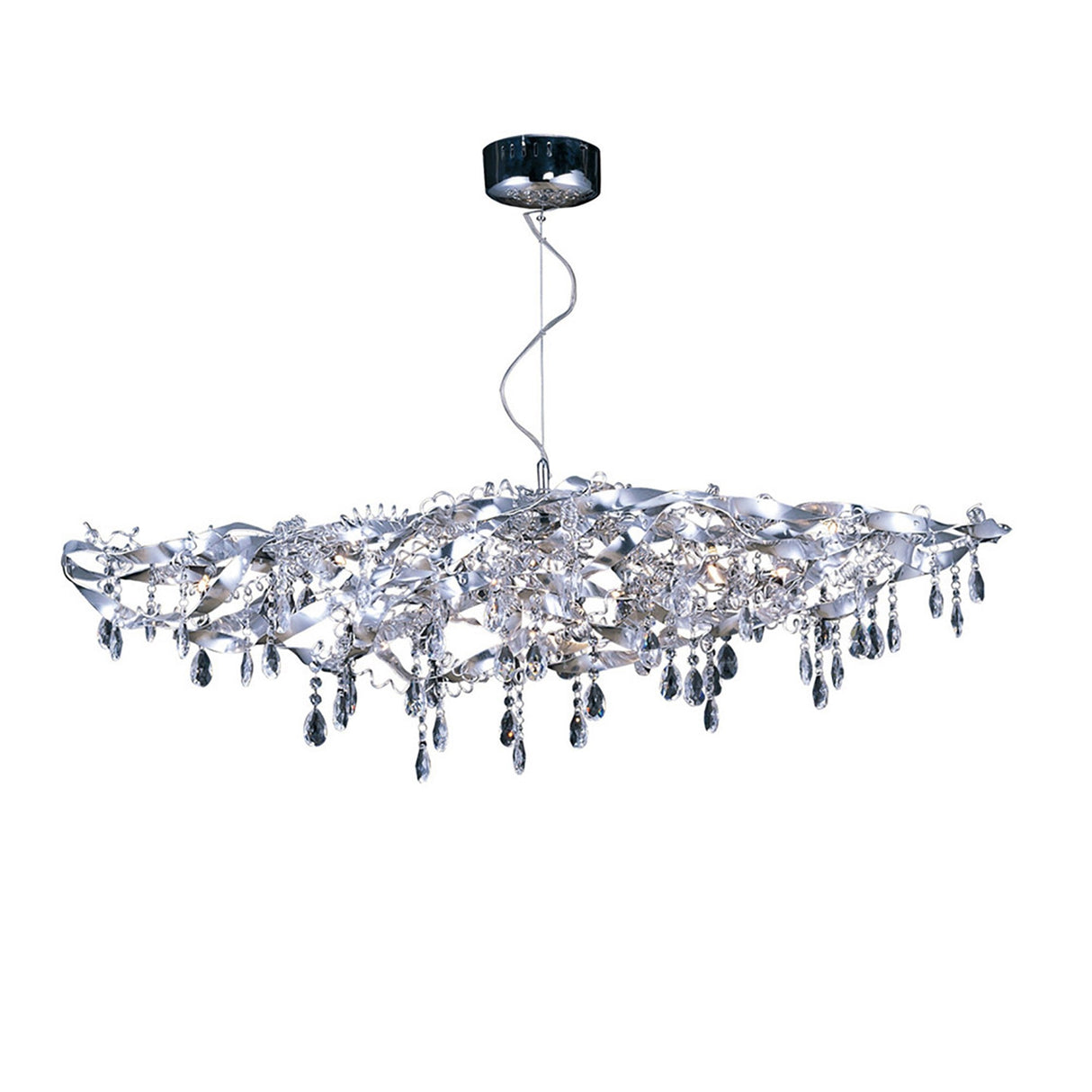 Fusion 10 Light Crystal Linear Suspension Light - Polished Chrome