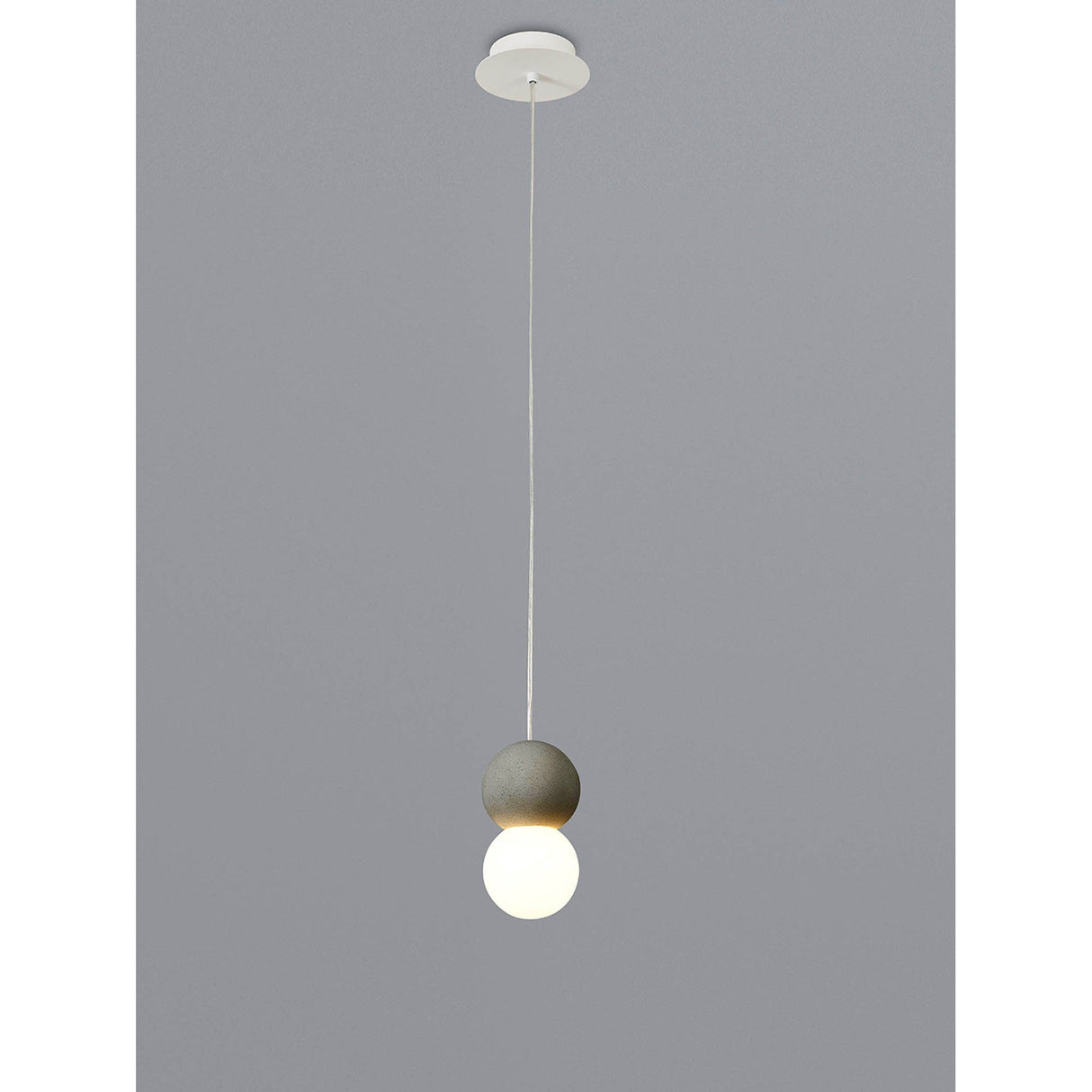 Galaxia 12cm Round 1 Light Pendant Light - White & Grey