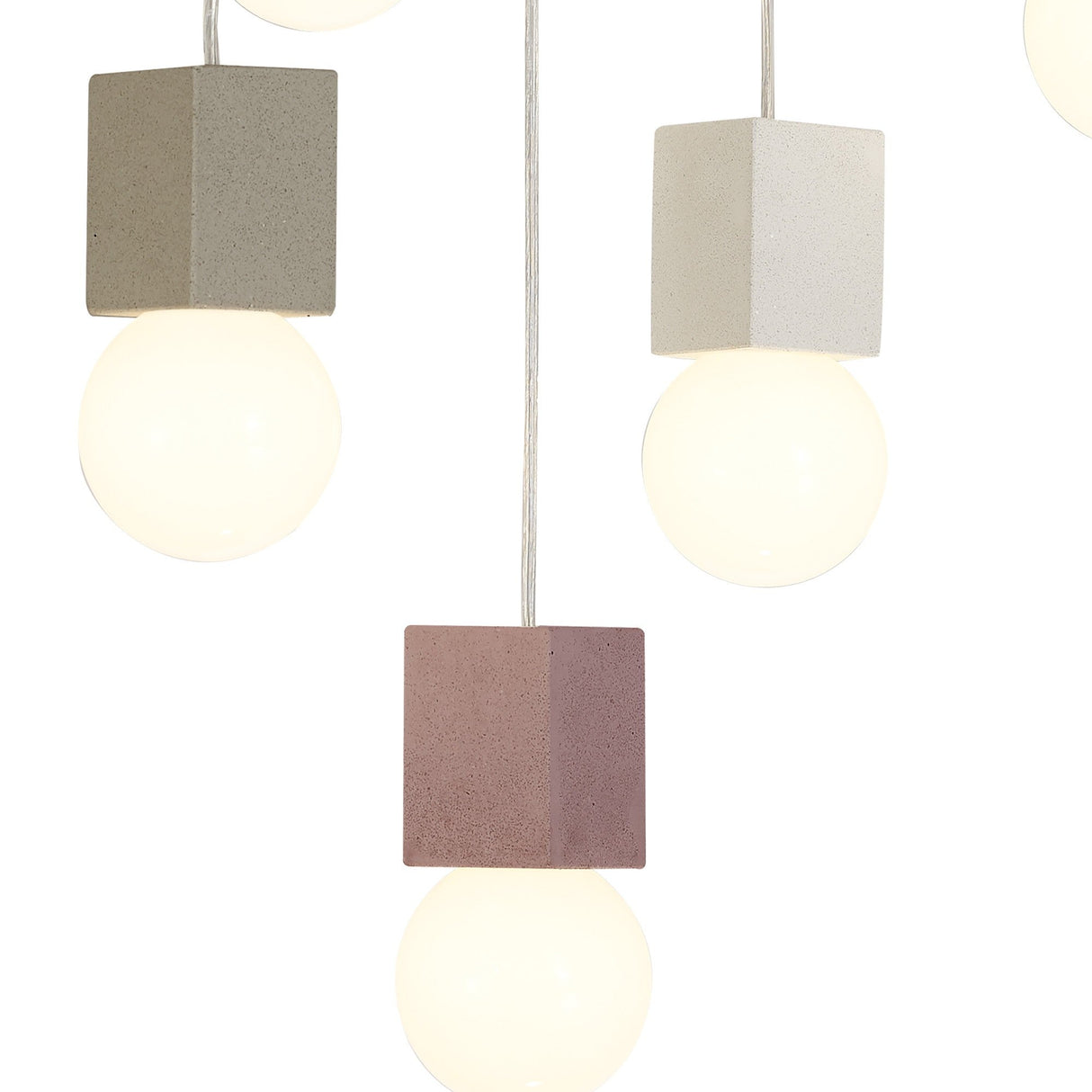Galaxia 9 Light Square Cement Cluster Pendant Light - Multicoloured