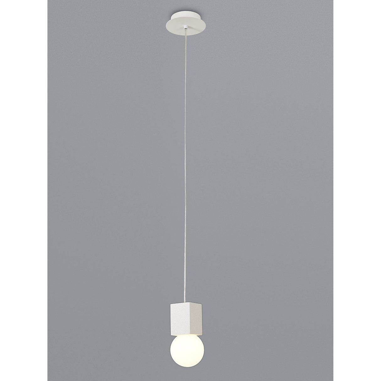Galaxia 12cm Square 1 Light Pendant Light - White