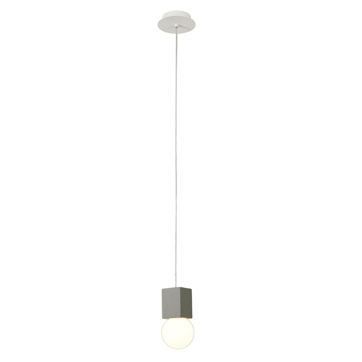 Galaxia 12cm Square 1 Light Pendant Light - White & Grey
